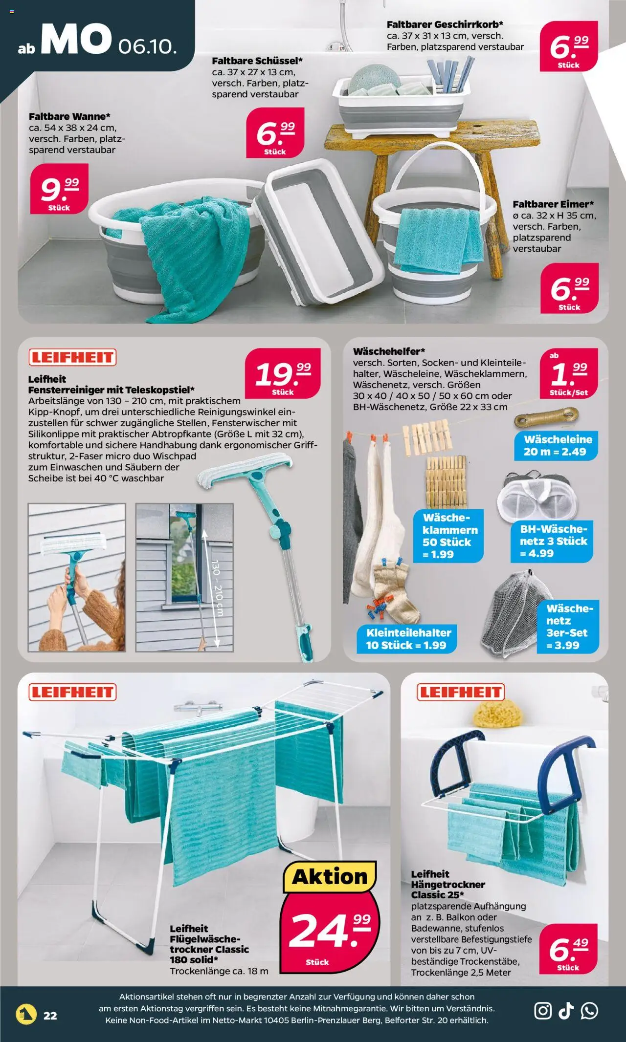 Netto Prospekt 	 – gültig ab 06.10.2025 | Seite: 22 | Produkte: Trockner, Socken