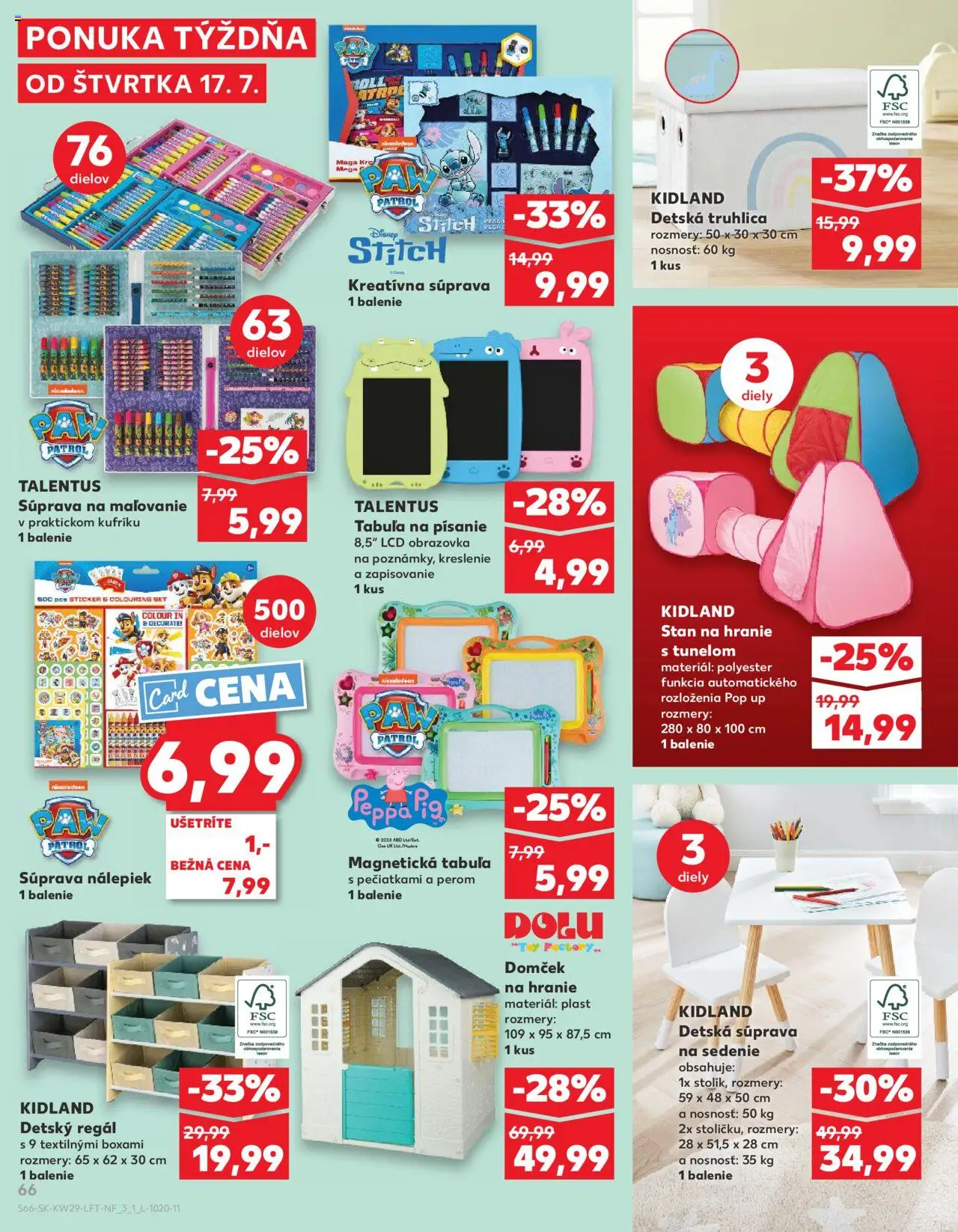 Nové Kaufland akcie – leták je platný od 17.07.2025 | Strana: 66 | Produkty: Regál, Tablet, Stan