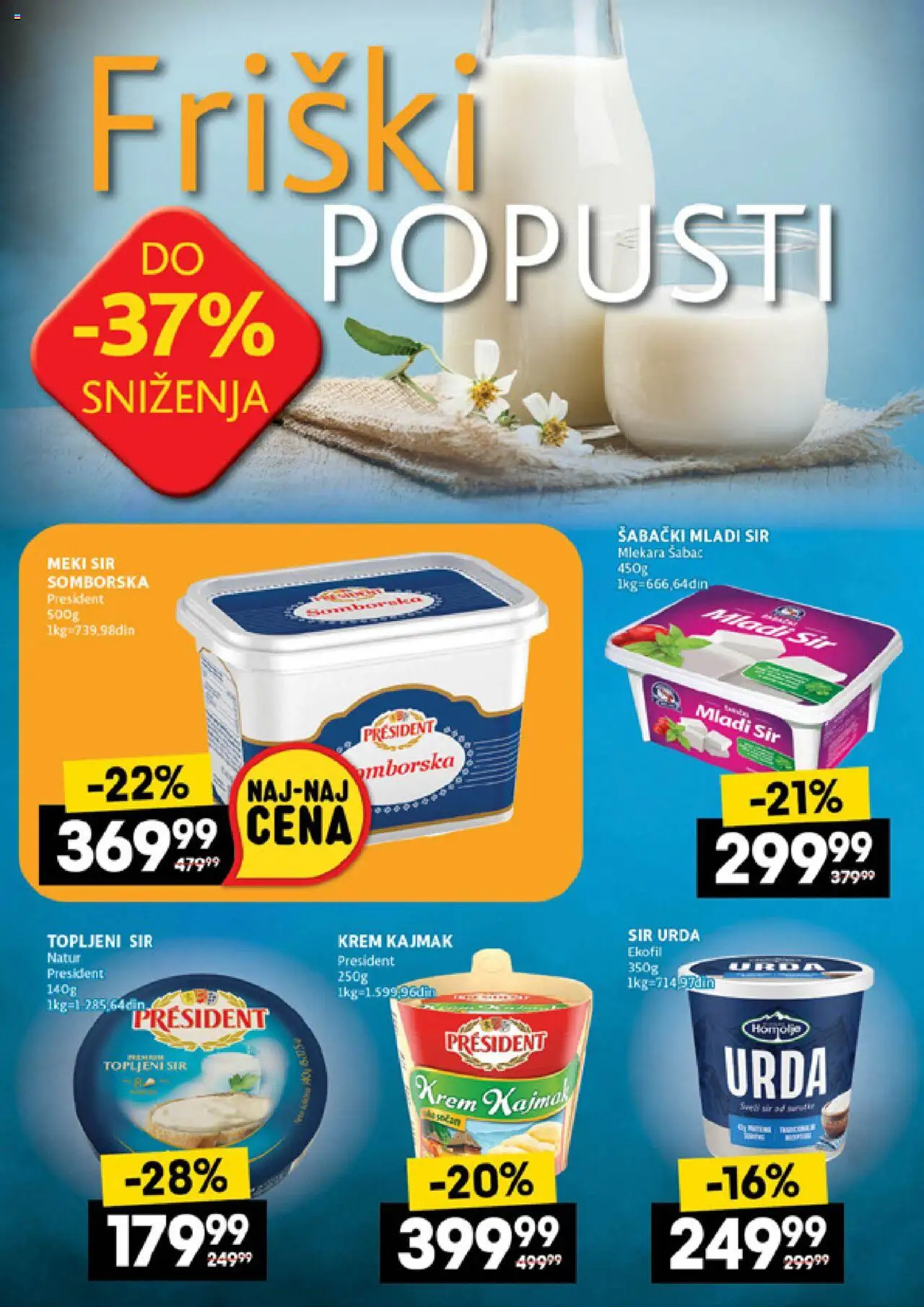 Idea katalog - važi od 21.08.2025 | Strana: 20 | Proizvode: Mladi sir, Sir, Topljeni sir, Kajmak