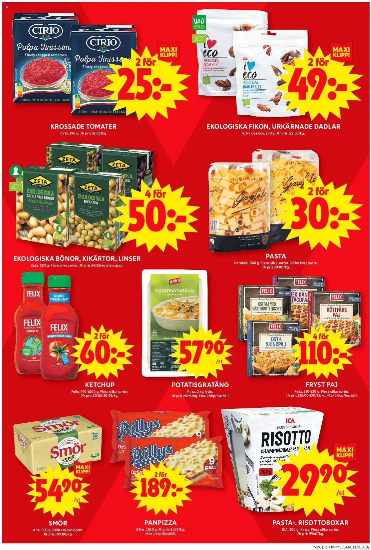 ICA Maxi reklamblad aktuell från 22.09.2025 | Sida: 7 | Produkter: Linser, Salt, Potatisgratäng, Ketchup