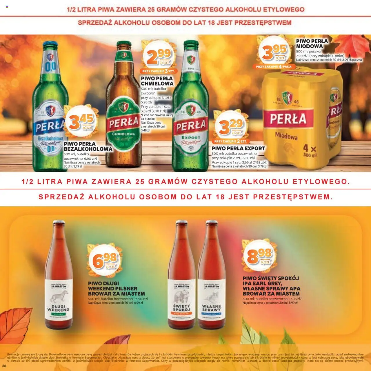 Stokrotka Gazetka - Jesiennie Inspiracje od 16.10.2025 | Strona: 28 | Produkty: Stokrotka, Piwo perła, Piwo