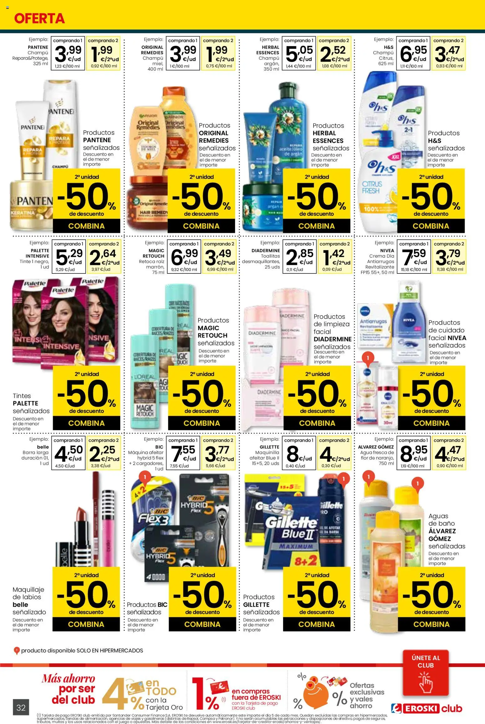 Eroski - Siempre a buen precio │ válido desde el 29.01.2026 | Página: 32 | Productos: Maquillaje, Tinte, Ψηφιακή κάμερα, Aceite