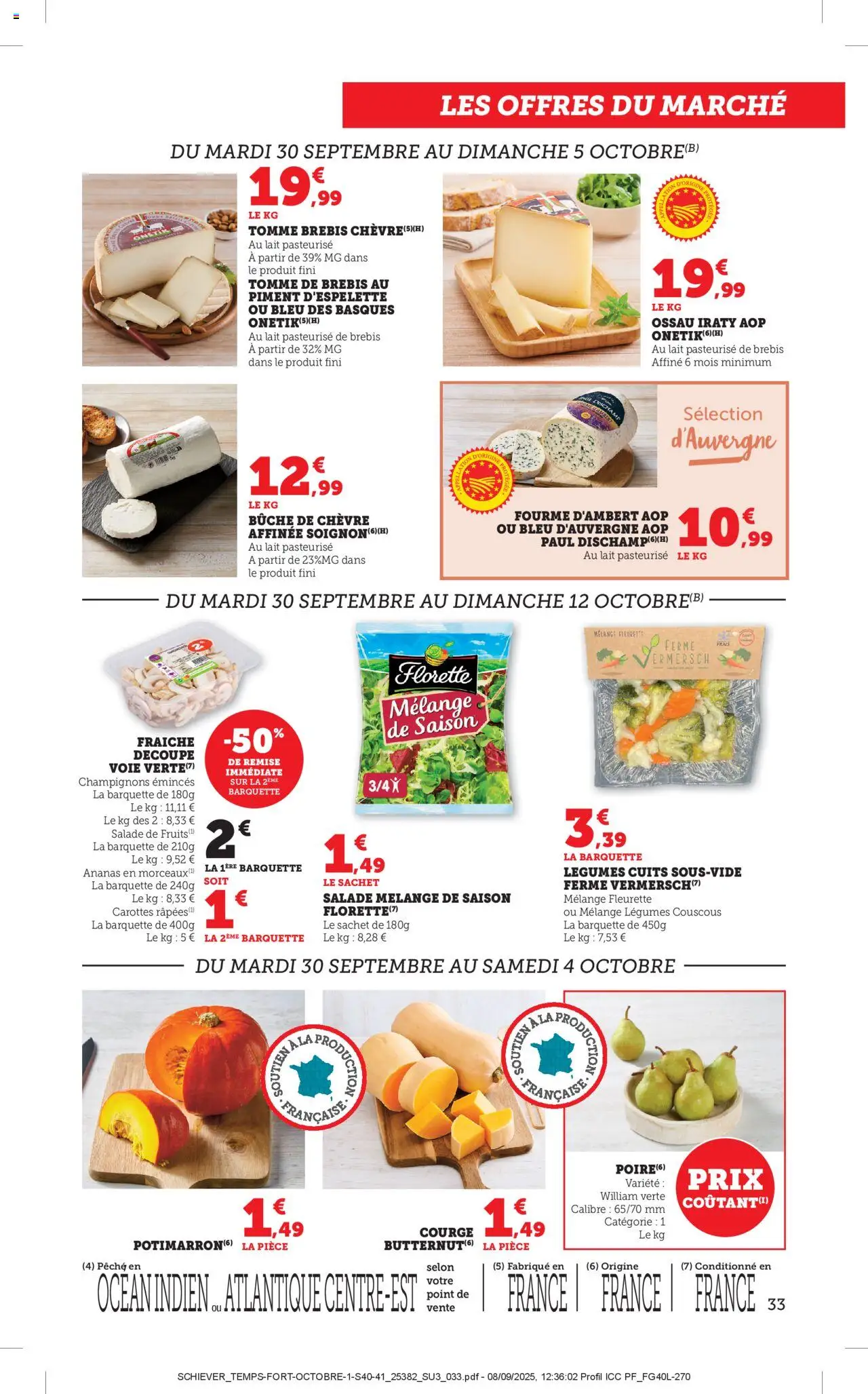 {H1} | Page: 33 | Produits: Pêche, Courge, Lait, Ananas