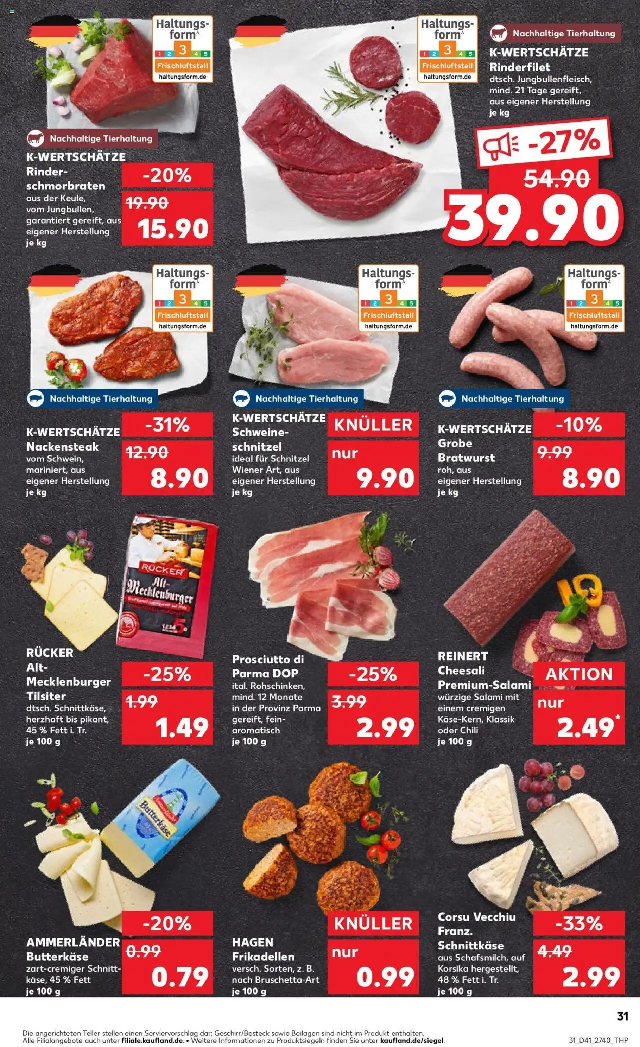 Kaufland prospekt Löbau	 – gültig ab 13.10.2025 | Seite: 31 | Produkte: Rinderfilet, Schnitzel, Chili, Salami