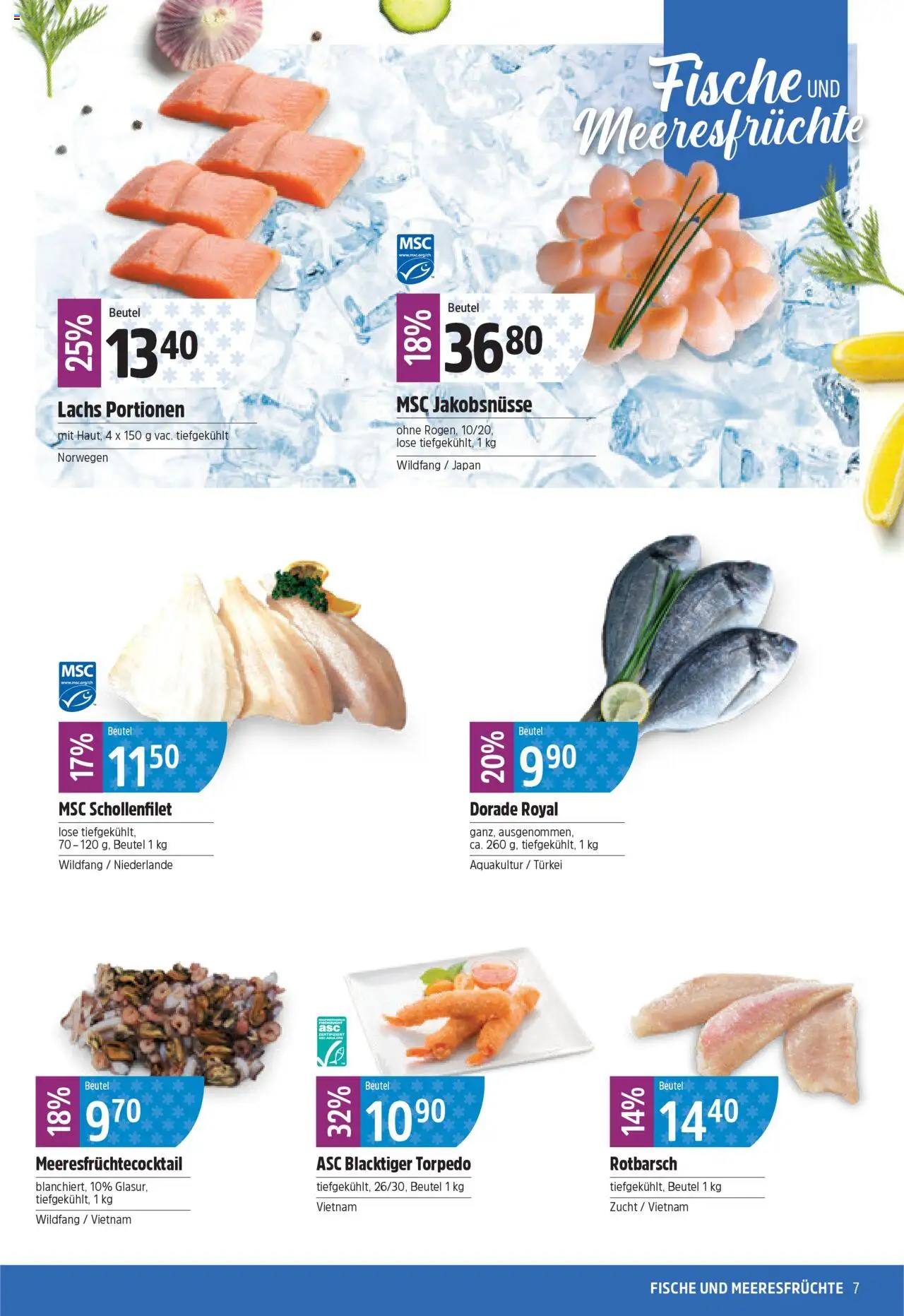 TopCC Aktionen ab 11.08.2025 | Seite: 7 | Produkte: Lachs, Meeresfrüchte