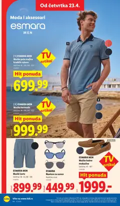 ESMARA MEN Muška polo majica kratkih rukava, Muška polo majica kratkih rukava, veličine: M - XXL (48-62) - pregled Lidl kataloga - važi od 23.04.2026 | Strana: 72 | Proizvode: Naočare, Majica kratkih rukava, Mokasine