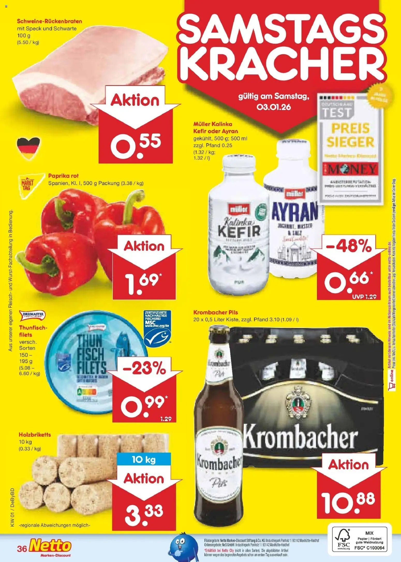 Netto Marken-Discount prospekt Buttenwiesen	 – gültig ab 28.12.2025 | Seite: 41 | Produkte: Kefir, Pils, Paprika, Fleisch