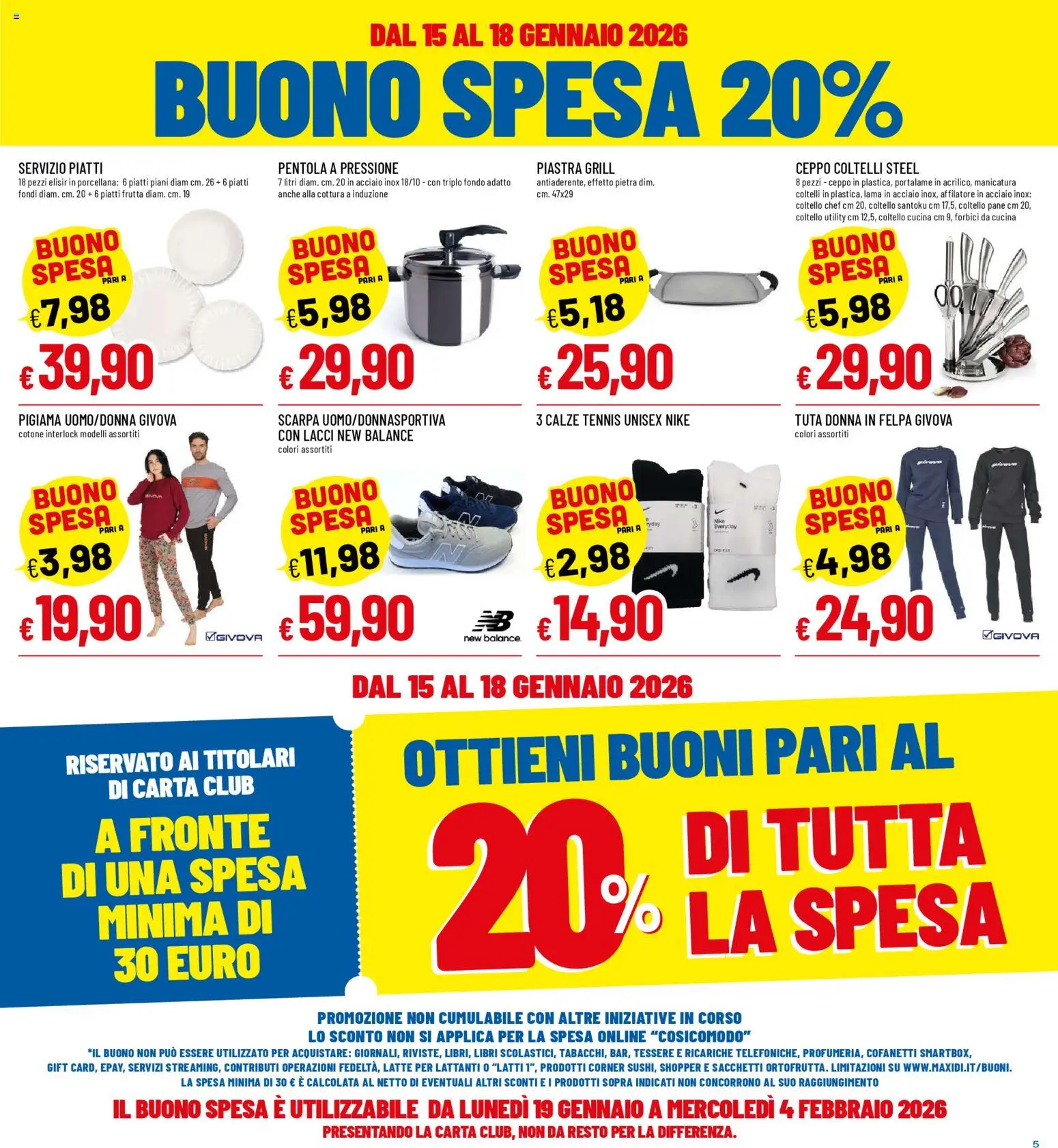 Volantino Galassia del 15.01.2026 | Pagina: 5 | Prodotti: Felpa, Pigiama, Frutta, Pentola a pressione