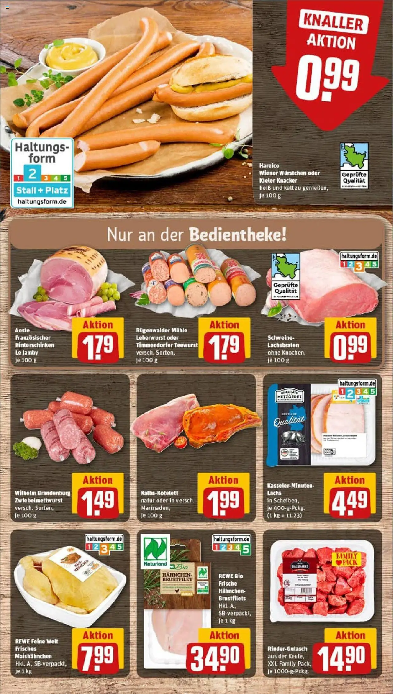 Rewe prospekt Göttingen	 – gültig ab 13.10.2025 | Seite: 8 | Produkte: Rindergulasch, Mühle, Hahnchen, Wiener wurstchen
