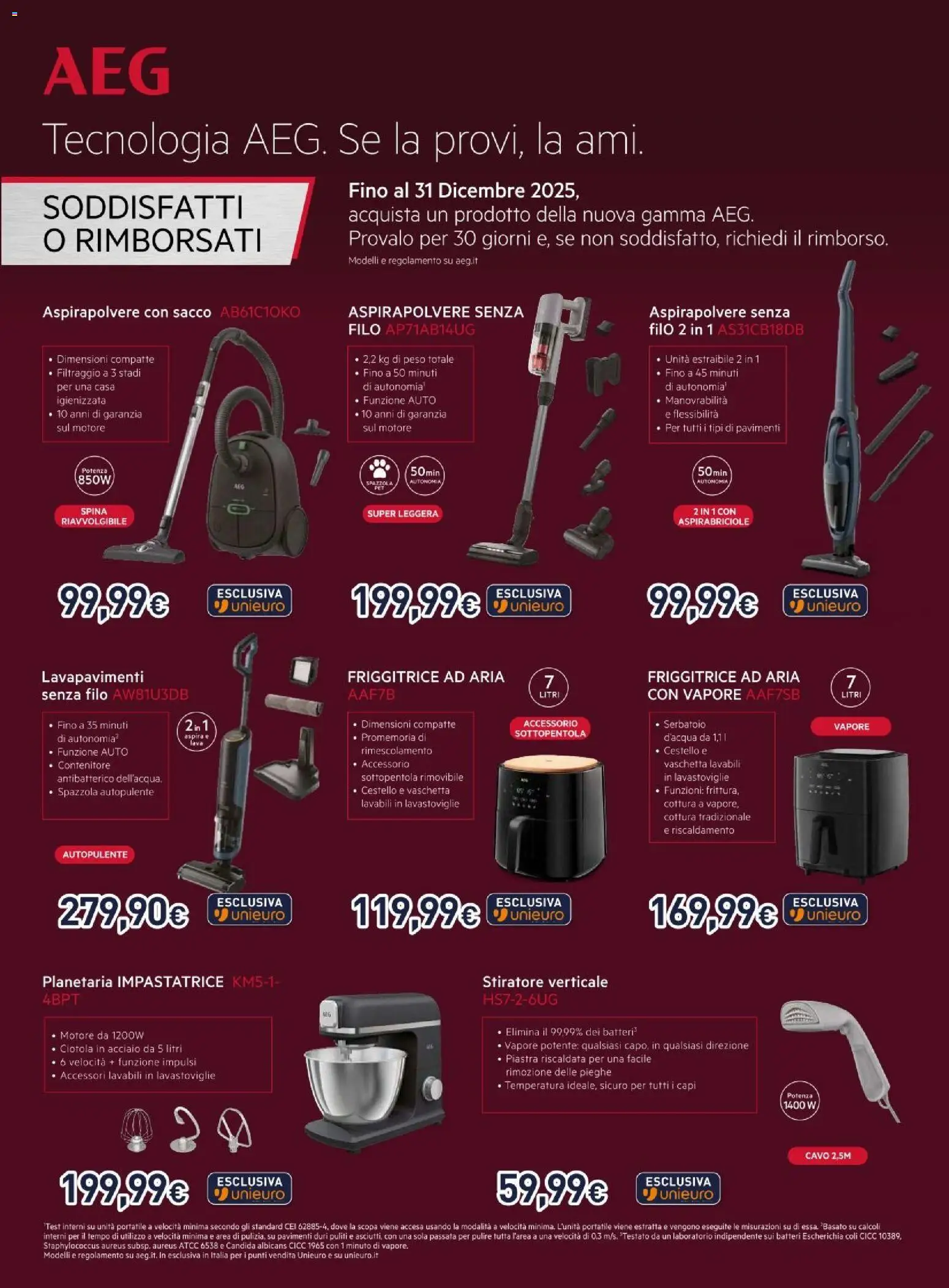 Volantino Unieuro del 06.12.2025 | Pagina: 46 | Prodotti: Impastatrice, Lavastoviglie, Scopa, Contenitore