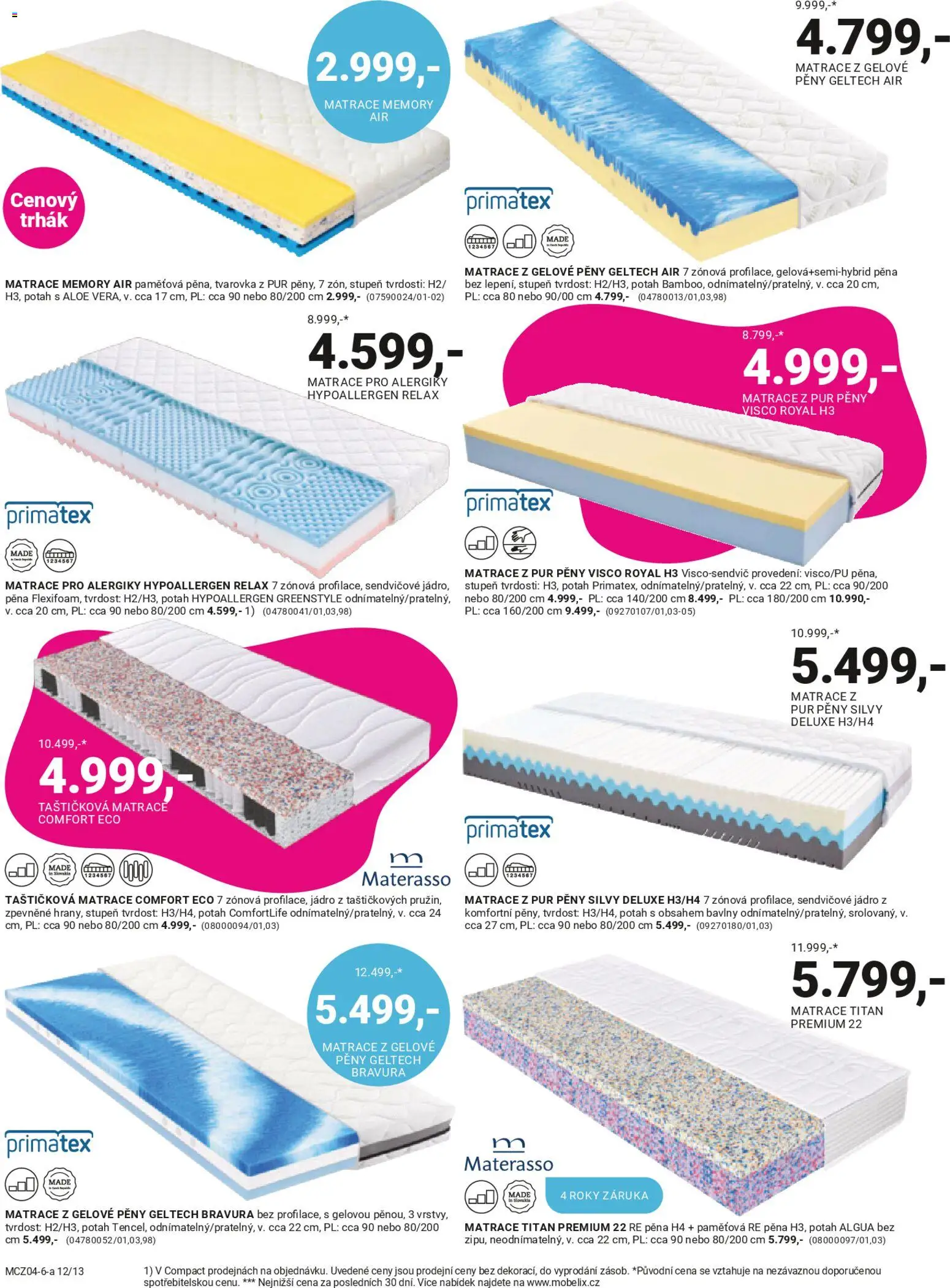 Möbelix leták od 06.04.2026 | Strana: 12 | Produkty: Deluxe, Matrace