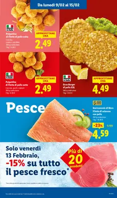 Anteprima del volantino Polpettine di filetto di pollo cotto, Con riso, carote e zucchine, 300 g confezione valido a partire dal 09.02.2026 | Pagina: 5