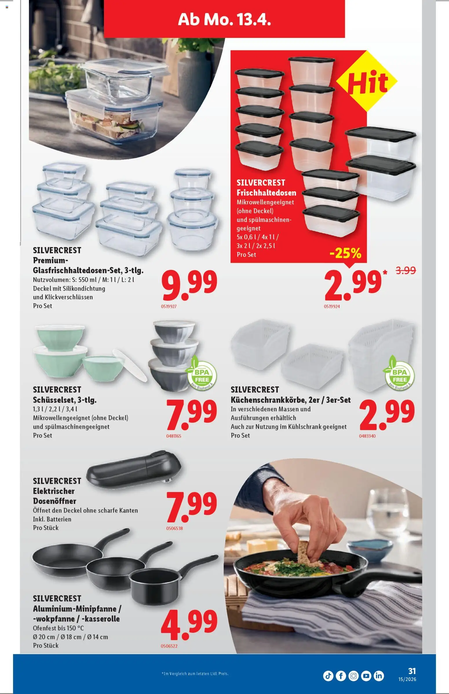 Lidl aktionen – gültig ab 09.04.2026 | Seite: 31 | Produkte: Kühlschrank
