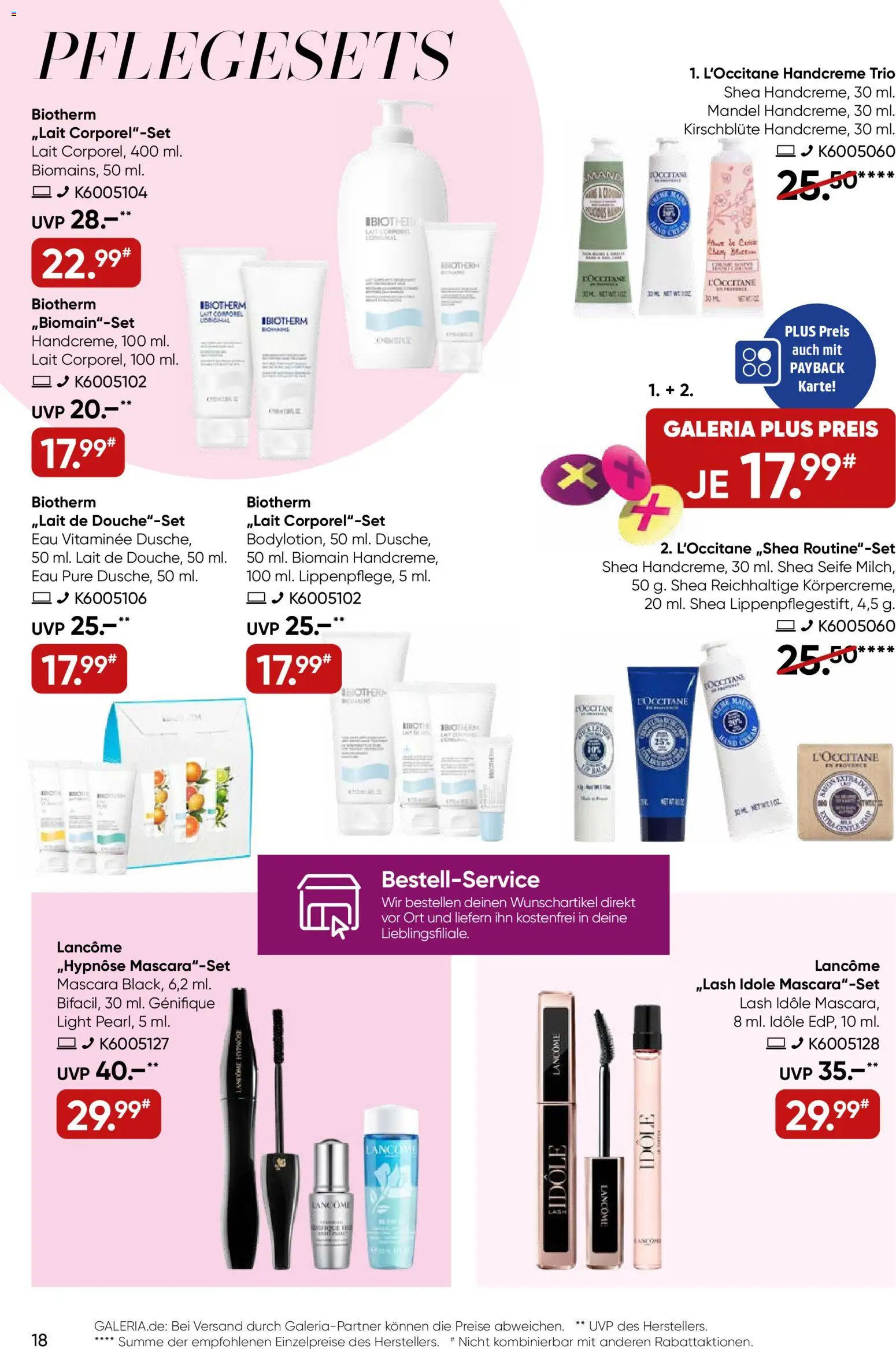 Galeria Karstadt Kaufhof Prospekt 	 – gültig ab 29.10.2025 | Seite: 18 | Produkte: Milch, Handcreme, Seife, Mascara