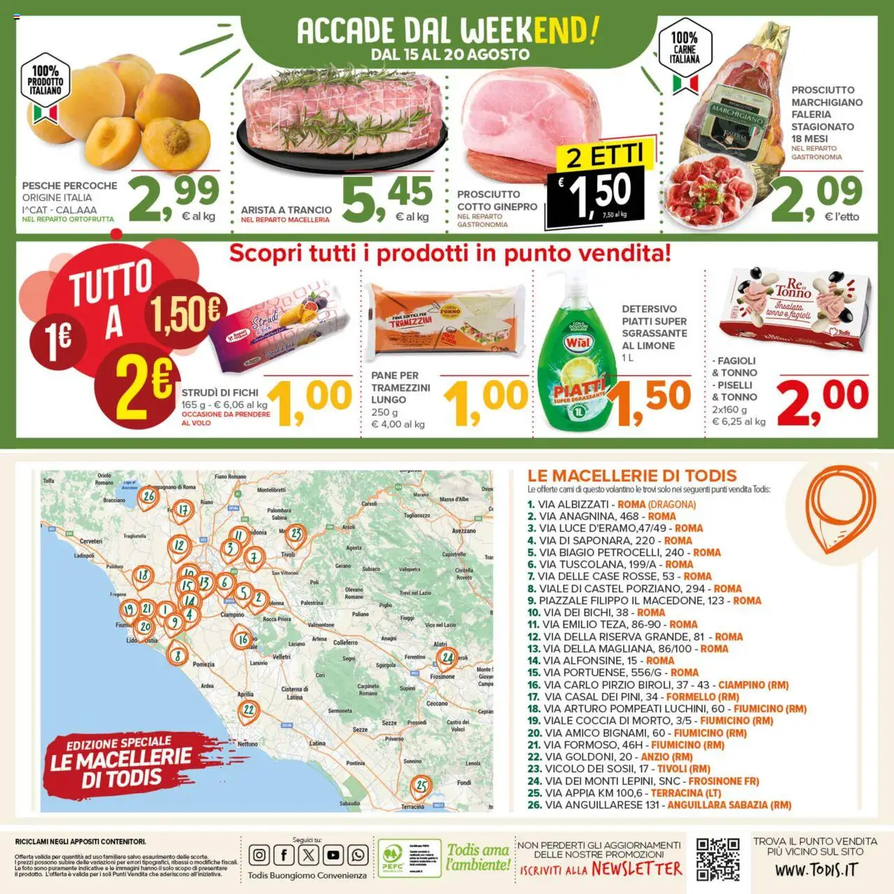 Volantino Todis del 07.08.2025 | Pagina: 20 | Prodotti: Insalata, Limone, Prosciutto, Tonno