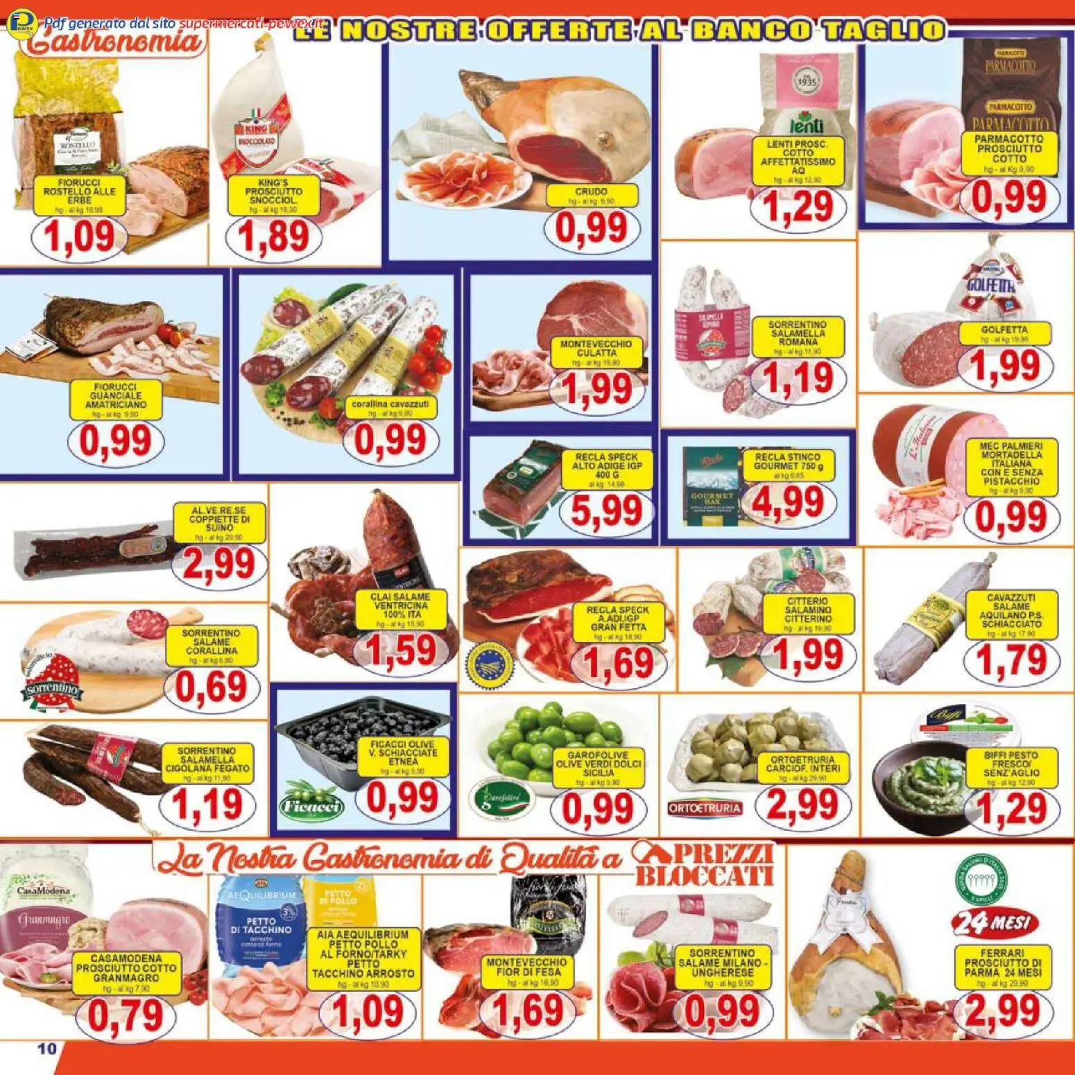 Volantino Pewex del 17.03.2026 | Pagina: 10 | Prodotti: Speck, Tacchino, Olive, Prosciutto