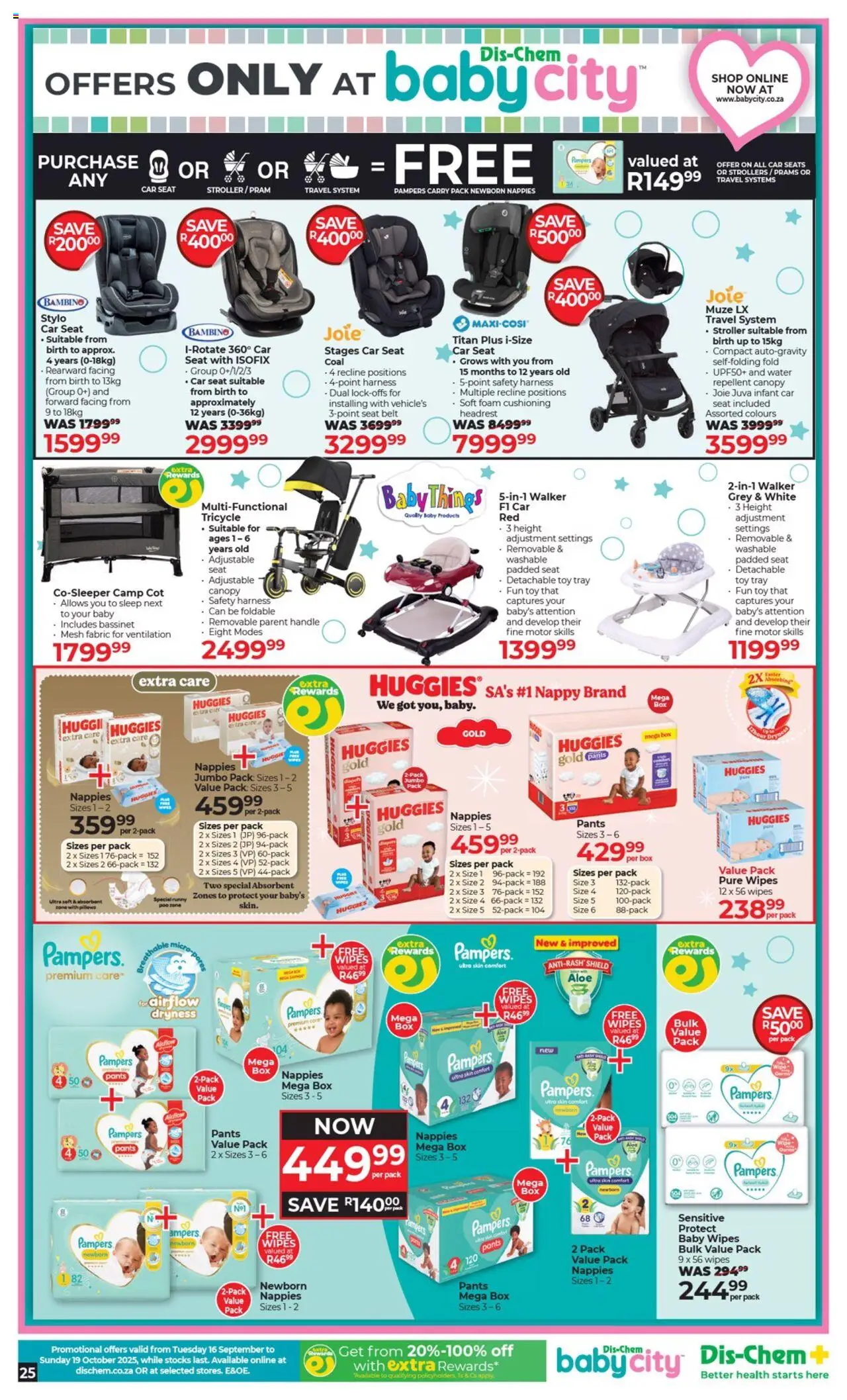 New Dis-Chem catalogue – valid from 16.09.2025 | Page: 25 | Products: Pants, Belt, Water, Foam