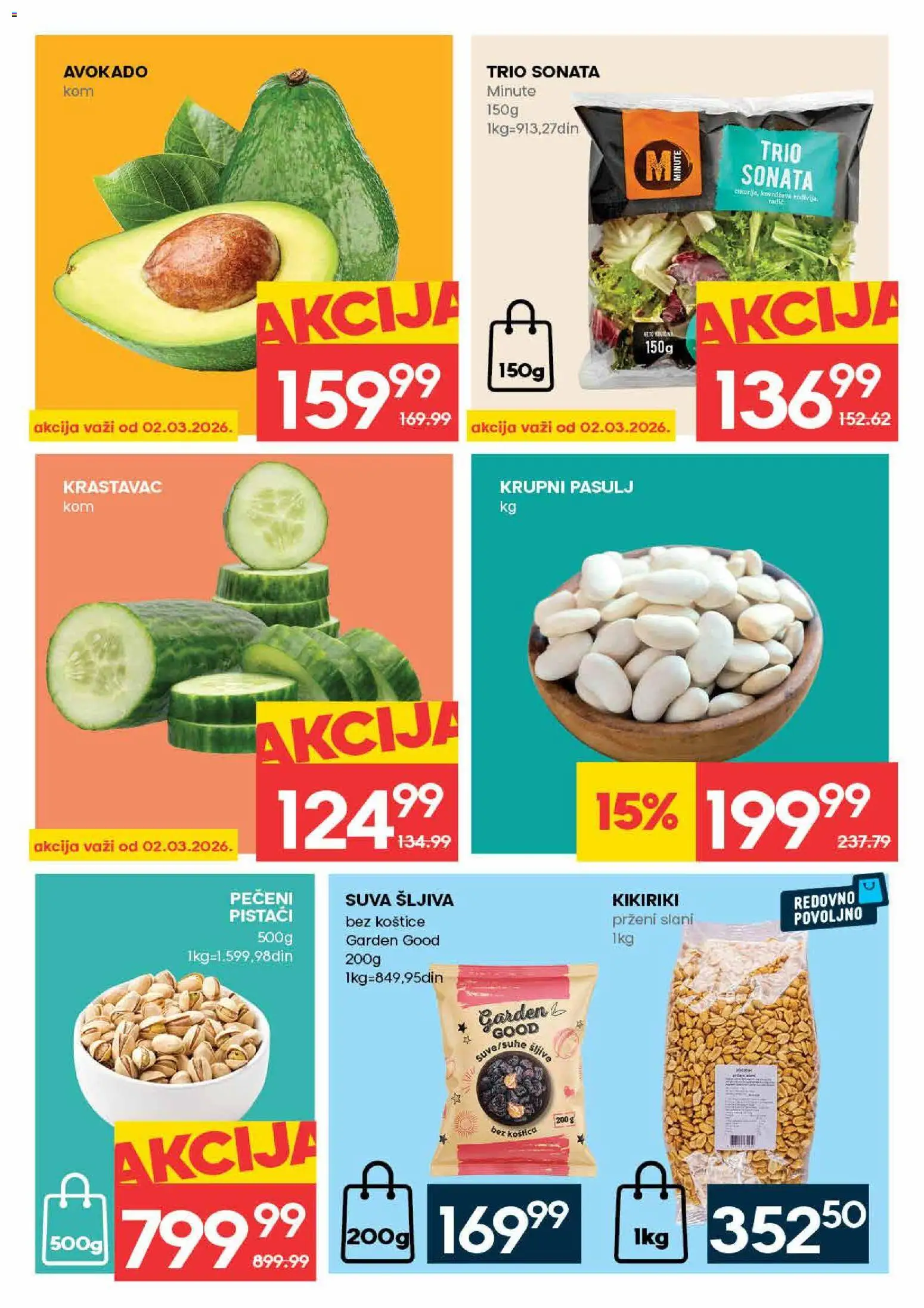 Idea katalog - važi od 26.02.2026 | Strana: 3 | Proizvode: Krastavac, Pistaći, Kikiriki, Šljiva