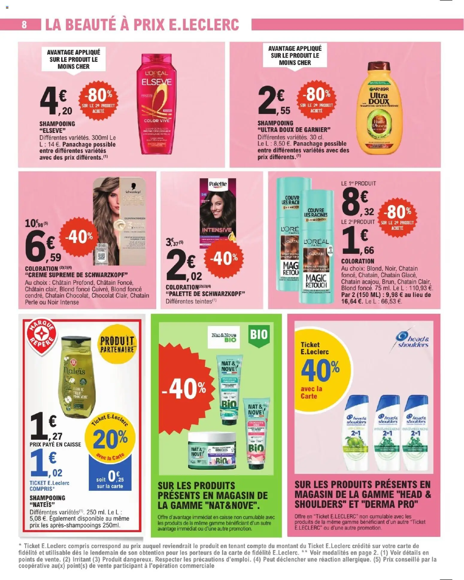 {H1} | Page: 8 | Produits: Coloration, Shampooing, Huile, Chocolat