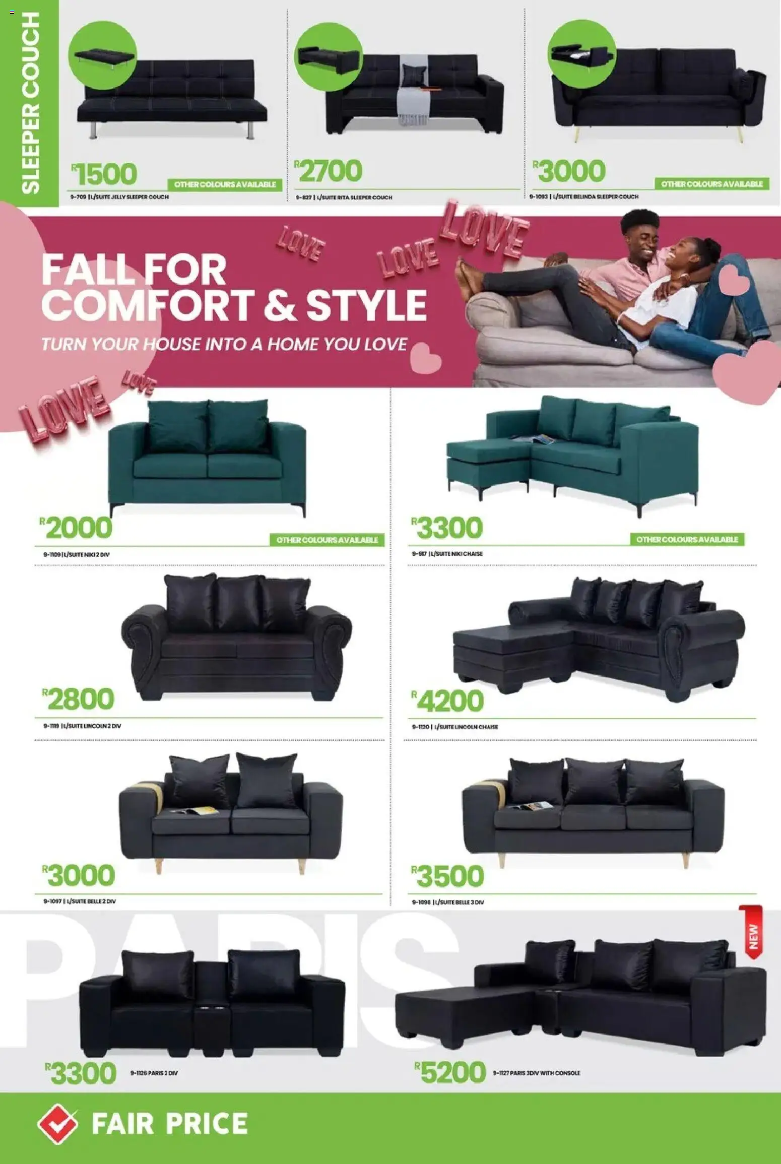 New Fair Price catalogue – valid from 01.02.2026 | Page: 8 | Products: Couch, Chaise