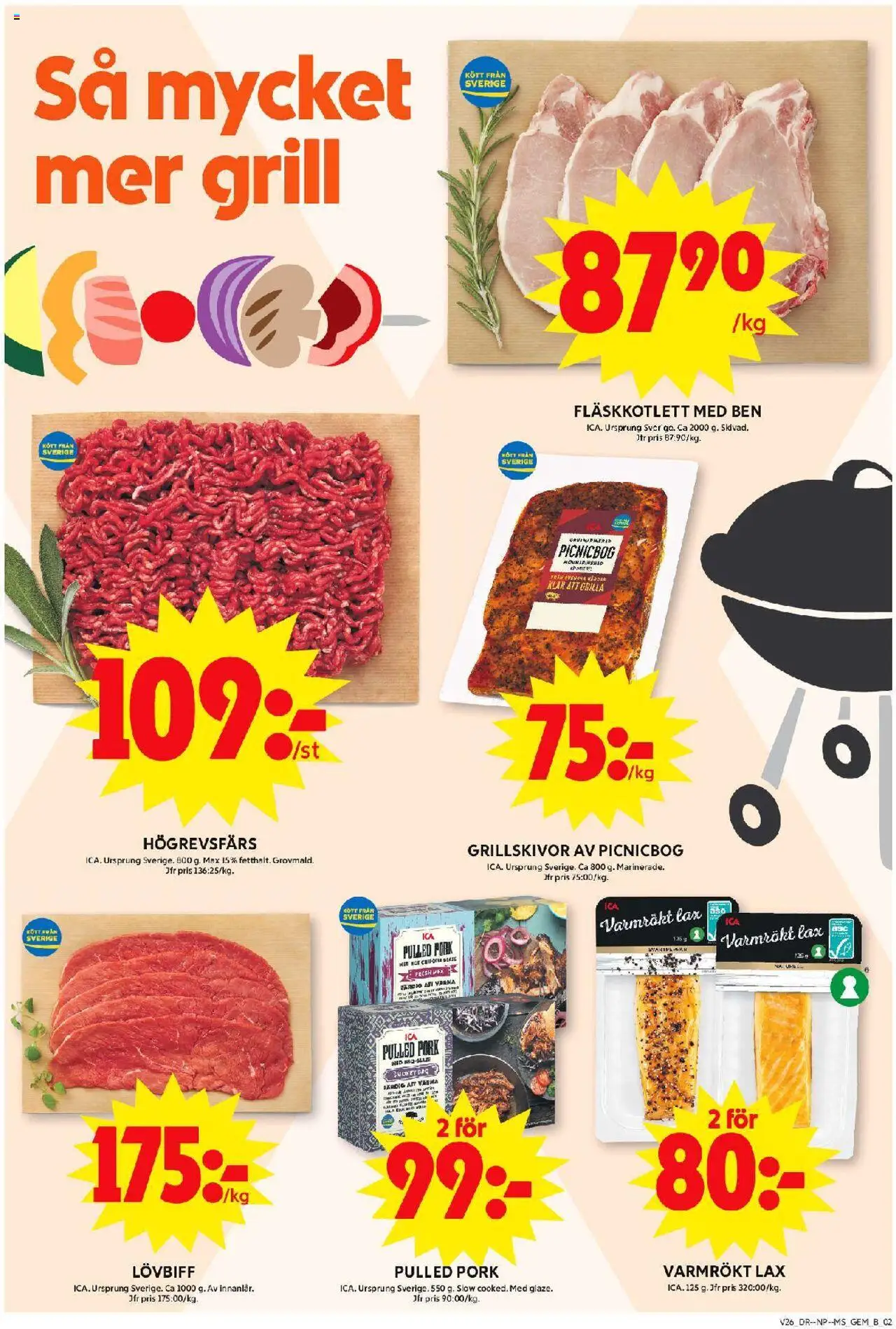 ICA Maxi reklamblad aktuell från 23.06.2025 | Sida: 2 | Produkter: Grill, Gem, Lövbiff, Lax