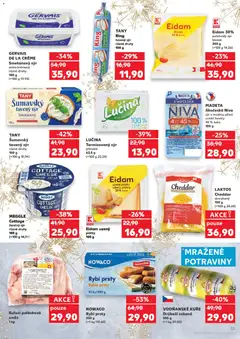 Náhled letáku Eidam 30%, Polotvrdý sýr bloček 250 g od 27.12.2025 | Strana: 35 | Produkty: Sýr, Potraviny, Niva, Cheddar