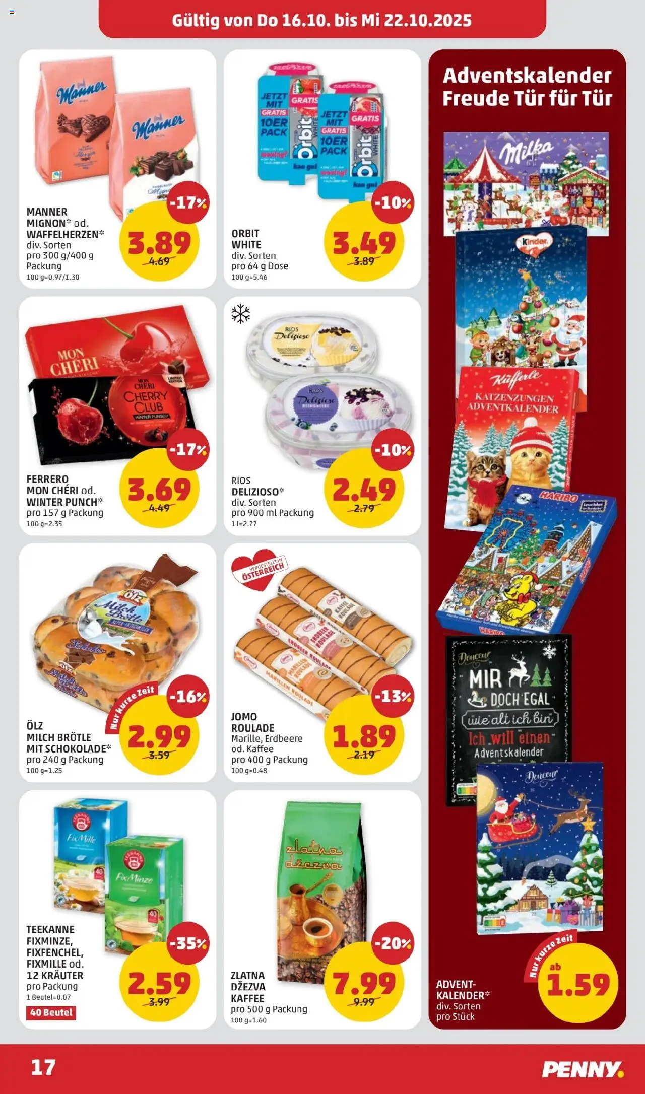 Penny Markt Flugblatt gültig ab 16.10.2025 | Seite: 17 | Produkte: Milch, Kaffee