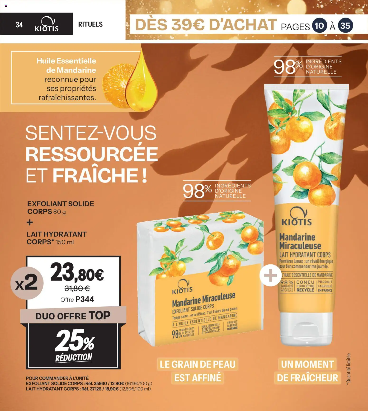 {H1} | Page: 34 | Produits: Body, Réveil, Exfoliant, Huile