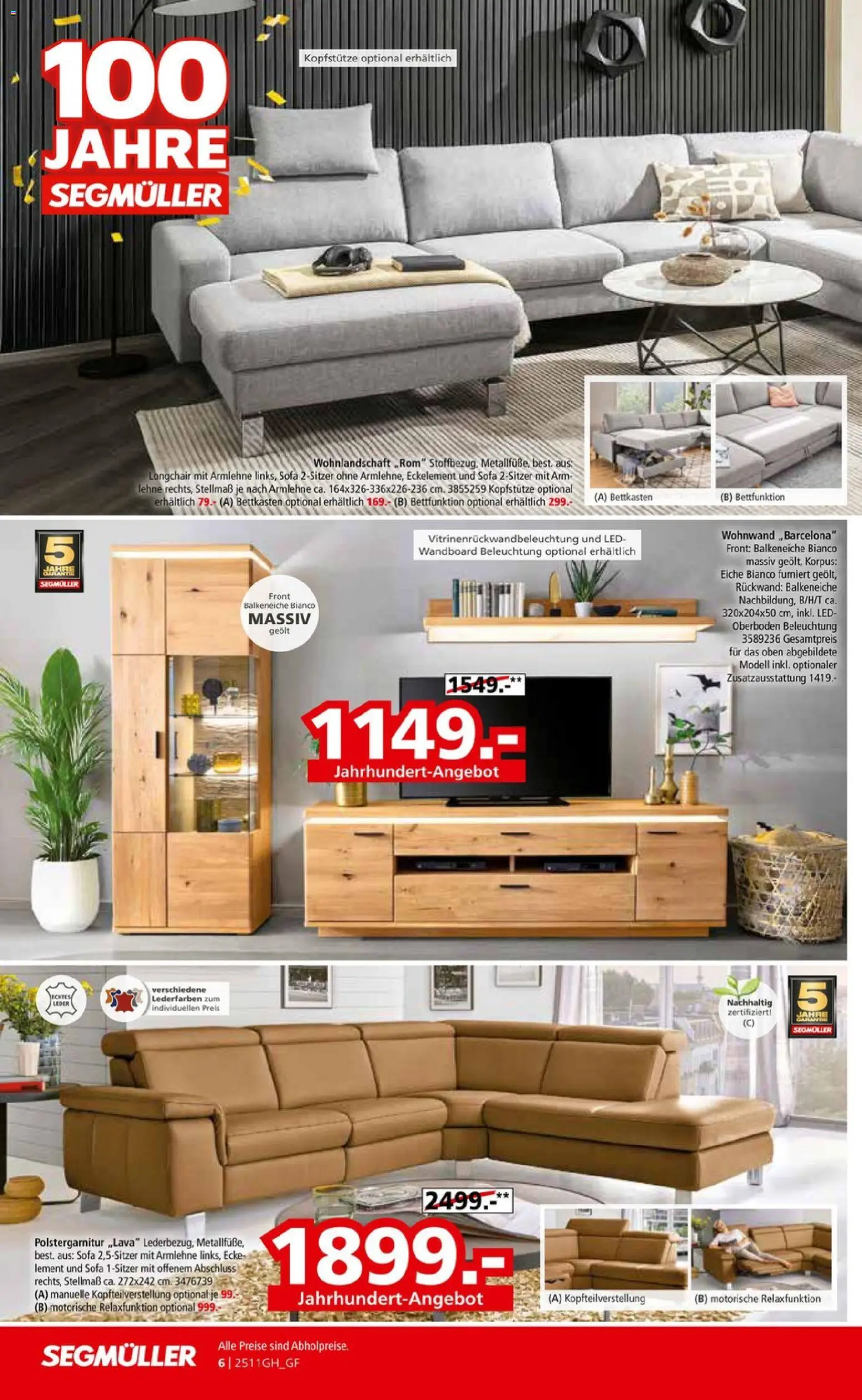 Segmüller Prospekt 	 – gültig ab 01.11.2025 | Seite: 8 | Produkte: Wohnlandschaft, Wohnwand, Wandboard, Sofa