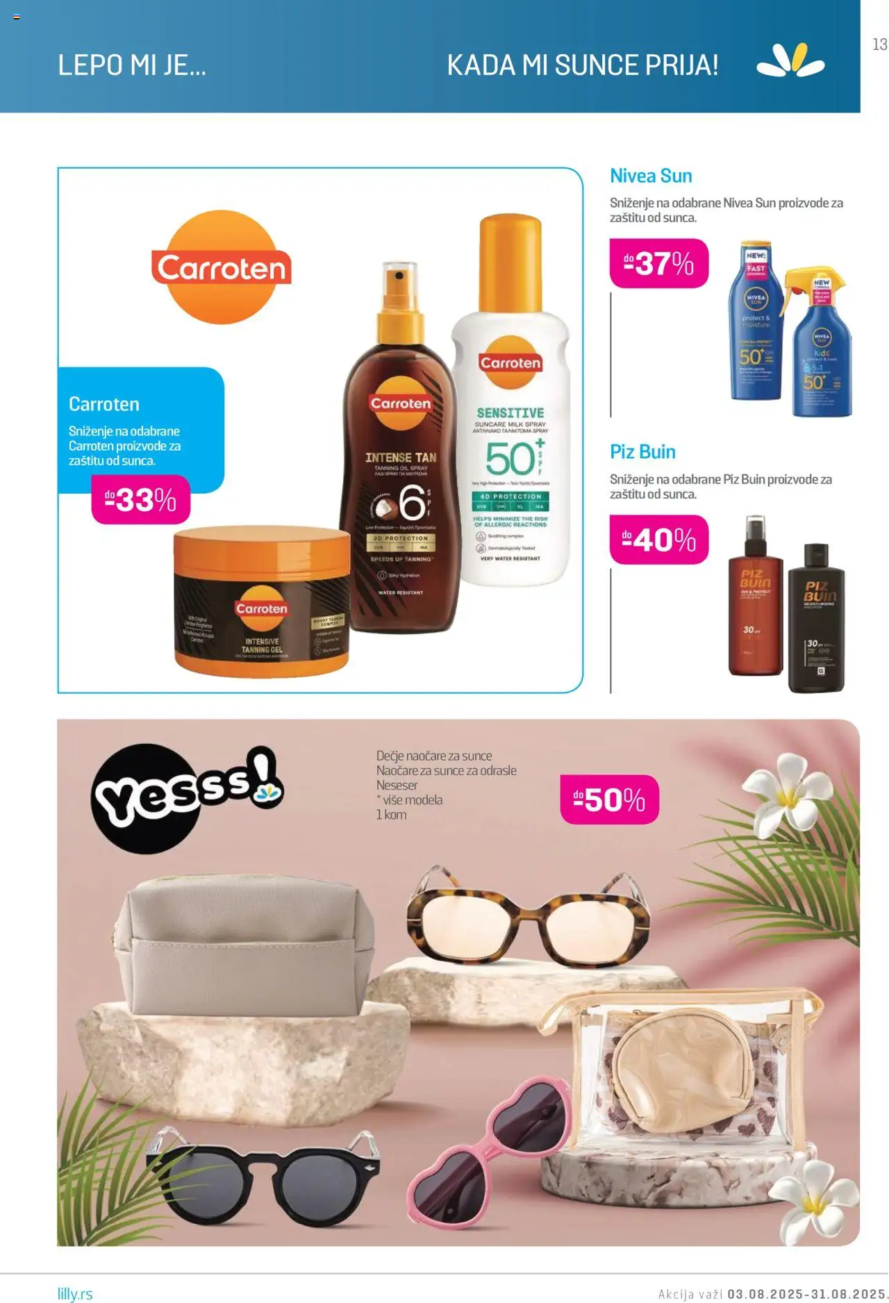 Lilly drogerie katalog - važi od 01.08.2025 | Strana: 13 | Proizvode: Naočare, Nivea
