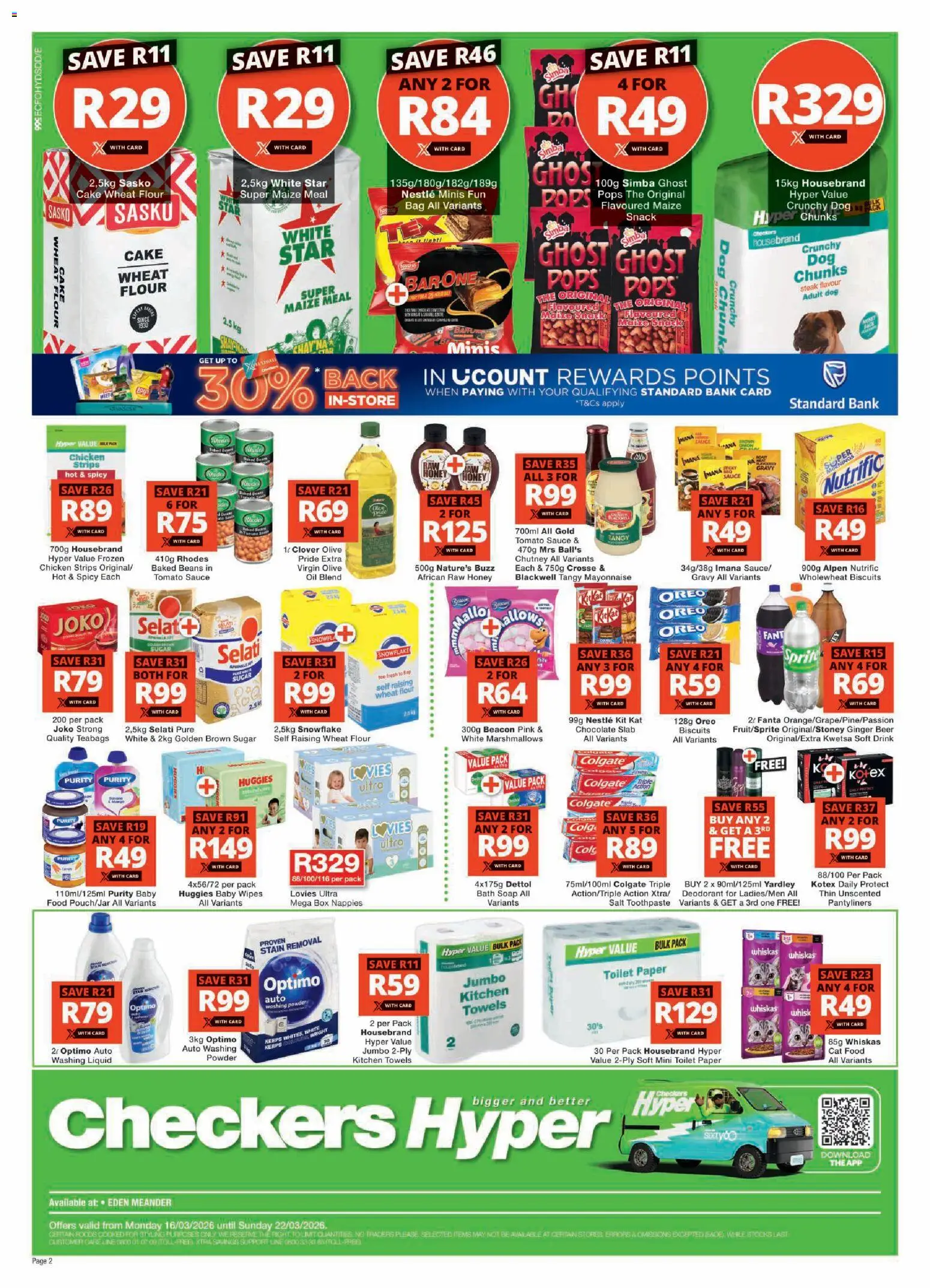 New Checkers catalogue – valid from 16.03.2026 | Page: 2 | Products: Steak, Box, Toothpaste, Sauce