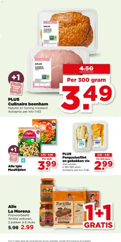 PLUS Pangasiusfilet en gebakken vis, Alle schalen à 180-365 gram Actieprijs per kilo 11.96 - Voorbeeld van een folder van Plus, geldig van 10.12.2025 | Pagina: 13 | Producten: Vis, Kan, Pasta, Tortilla