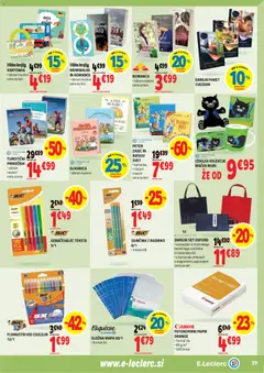 E.leclerc katalog akcije – veljaven od 04.03.2026 | Stran: 39 | Izdelki: Kos, Knjiga, Svinčnik, Mapa