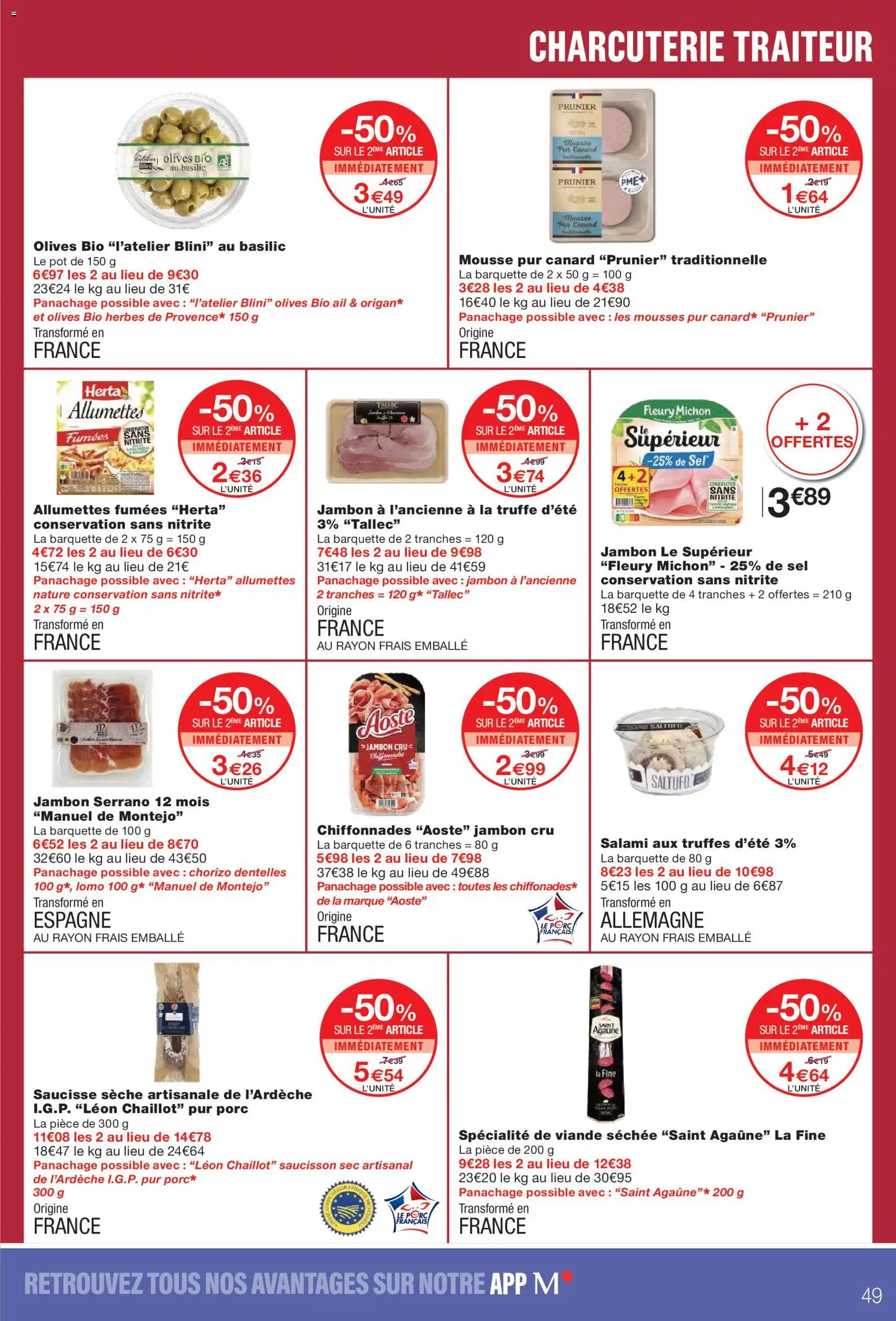 {H1} | Page: 49 | Produits: Saucisson sec, Salami, Saucisse, Viande