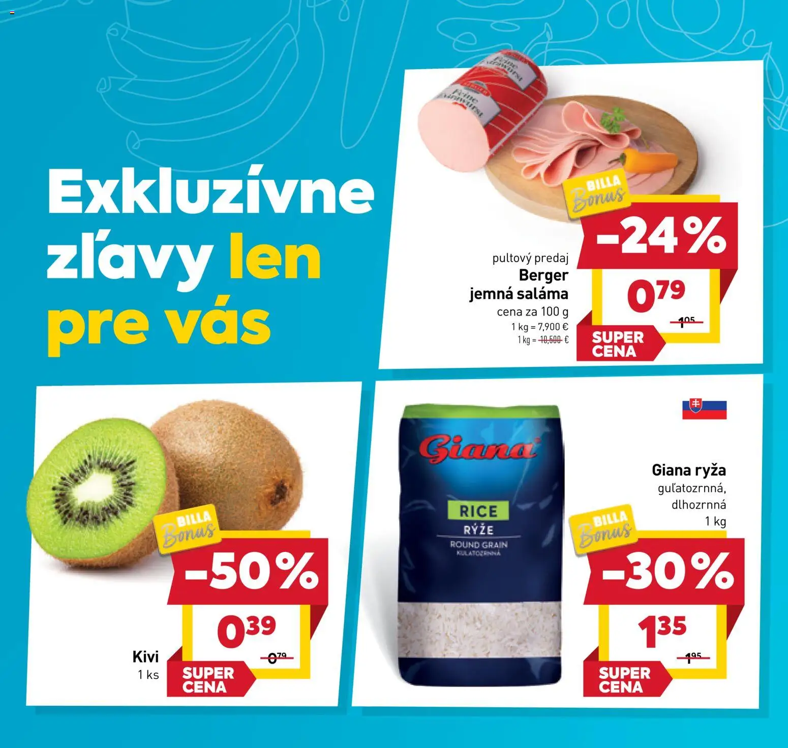 Nové Billa akcie – leták je platný od 05.11.2025 | Strana: 2 | Produkty: Saláma, Ryža