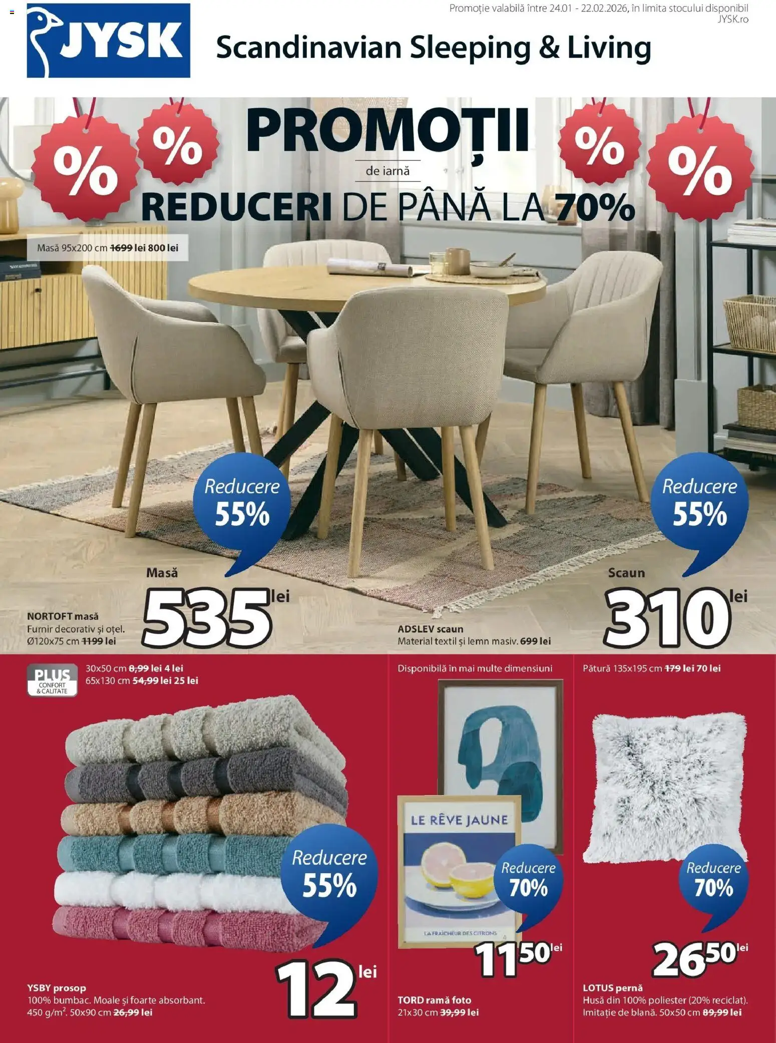 Noul catalog JYSK – valabil de la 24.01.2026 | Pagină: 1 | Produse: Pernă, Pătură, Scaun, Ramă foto