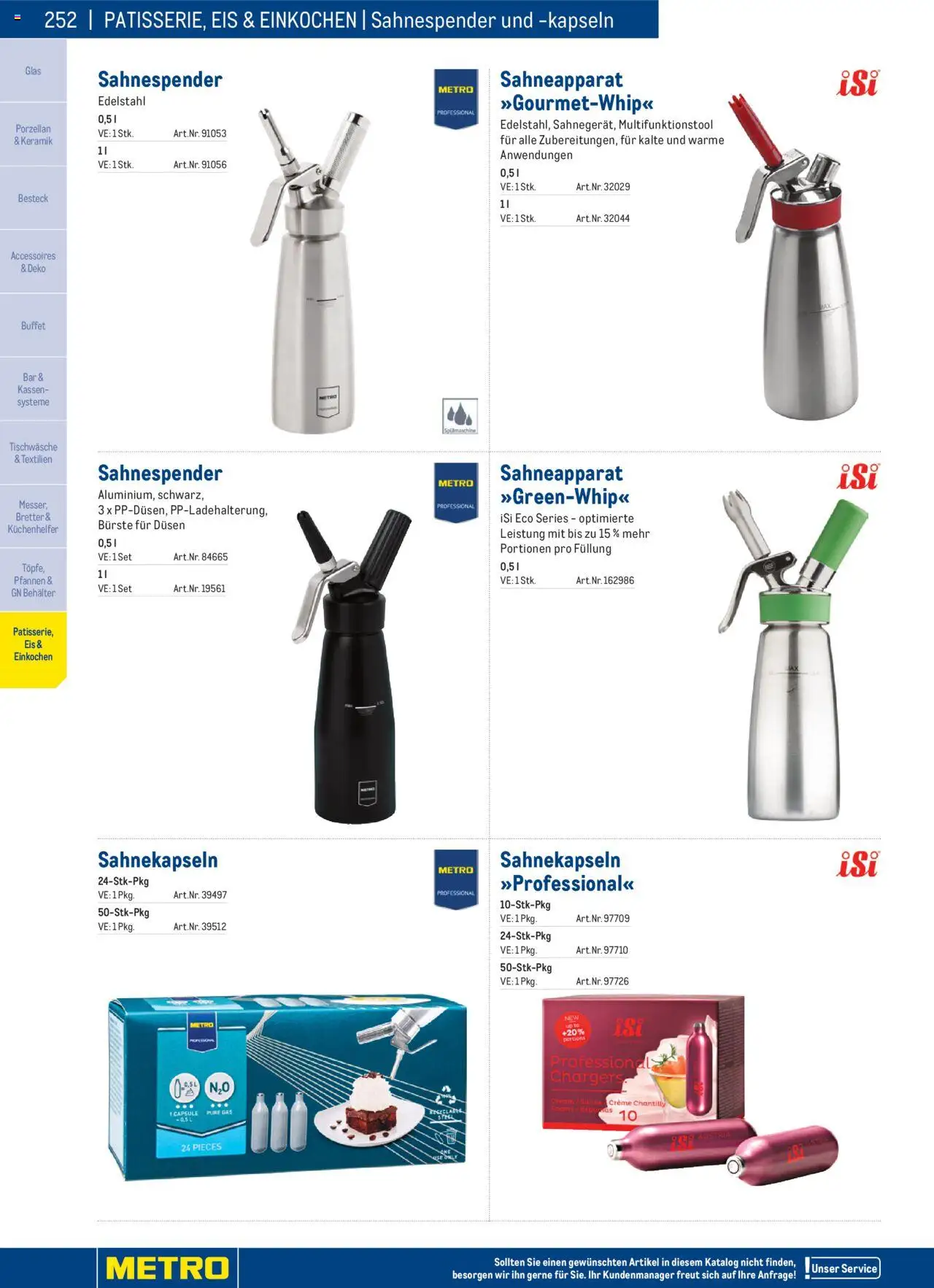 Metro angebote Angebote Gastro Non Food 2025 gültig ab 02.12.2024 | Seite: 252 | Produkte: Sahne, Eis, Bürste, Creme