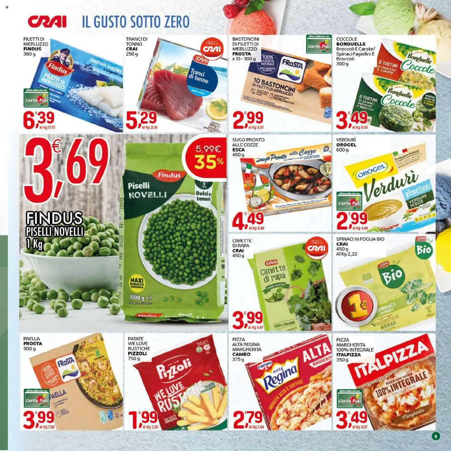 Volantino CRAI del 19.02.2026 | Pagina: 9 | Prodotti: Cozze, Broccoli, Tonno, Fagiolini