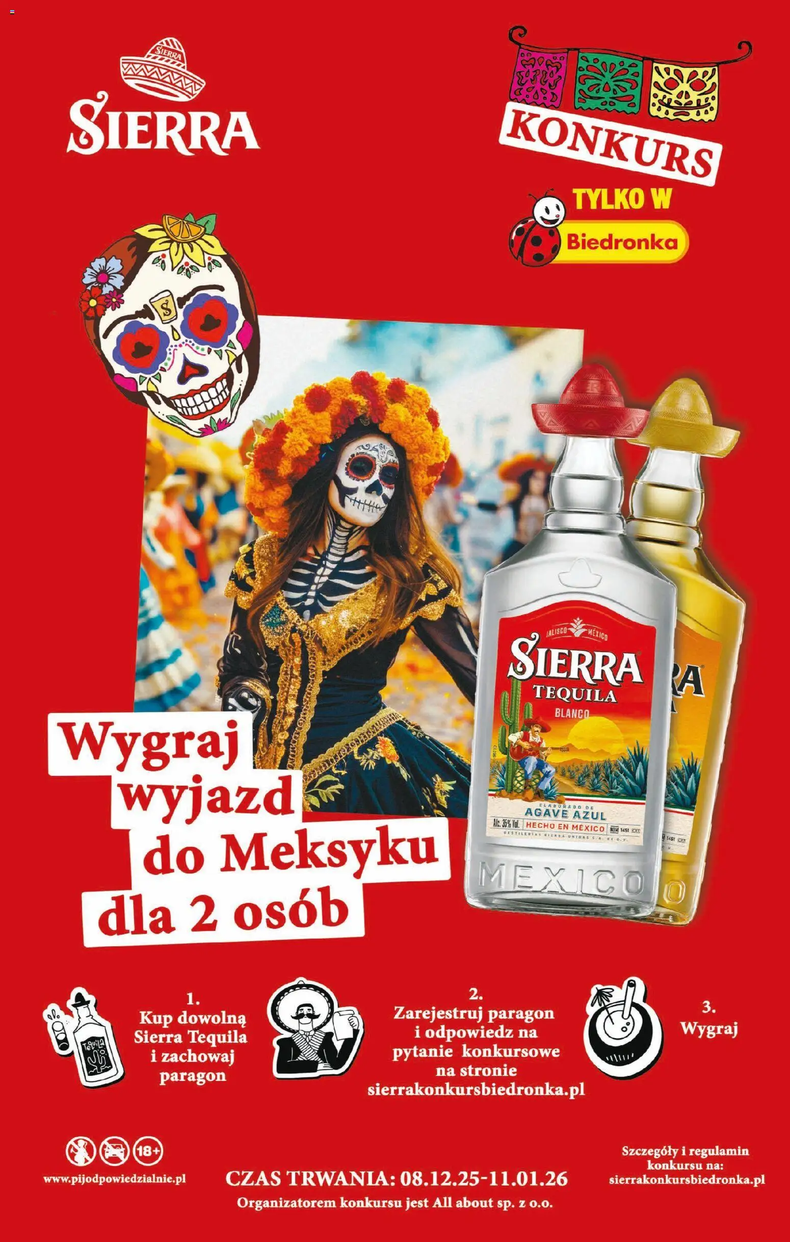 Biedronka gazetka - Czas na toast od 01.12.2025 | Strona: 45 | Produkty: Tequila Sierra, Tequila