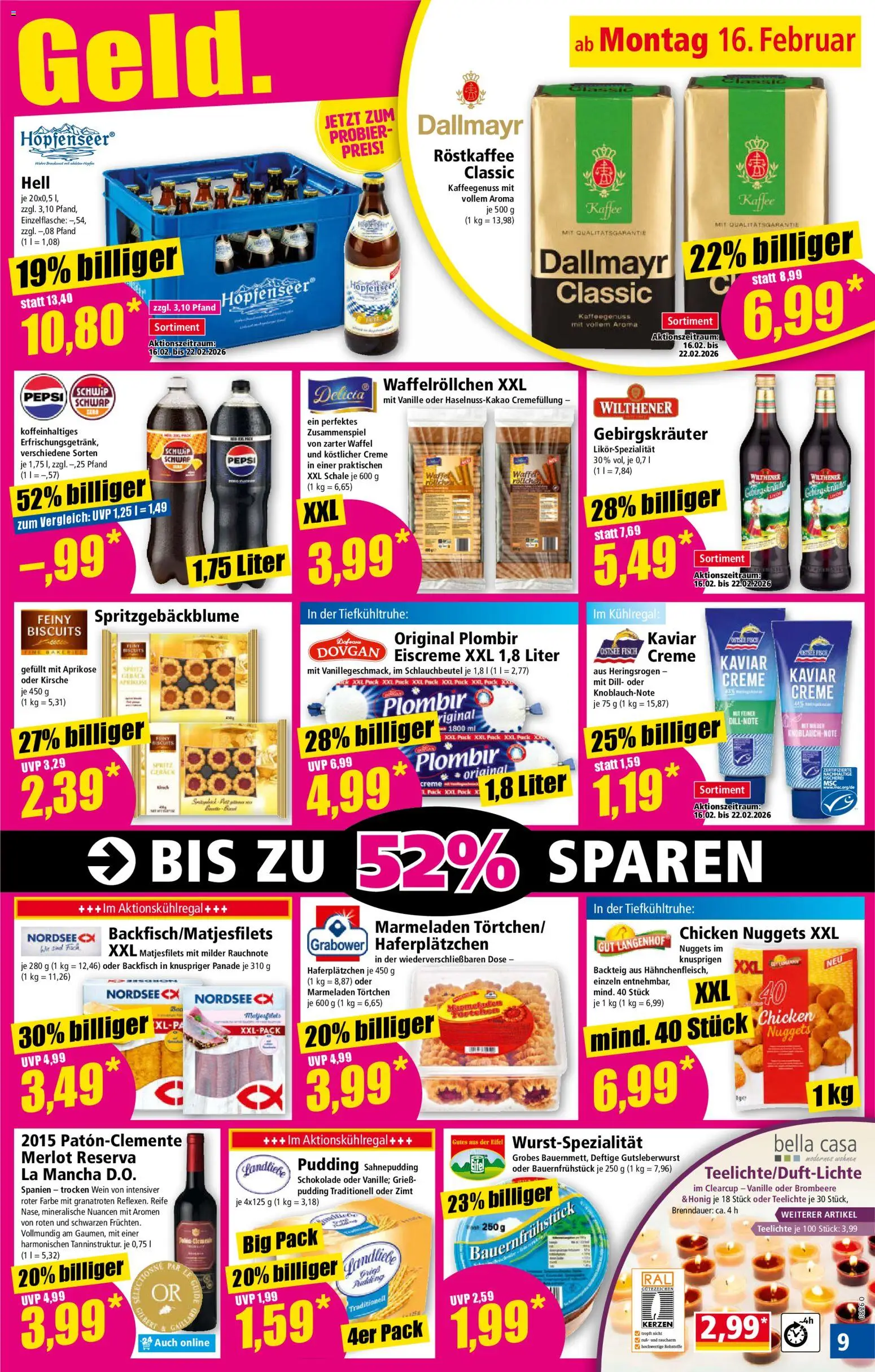 Norma Prospekt 	 – gültig ab 16.02.2026 | Seite: 9 | Produkte: Merlot, Pudding, Dill, Wein