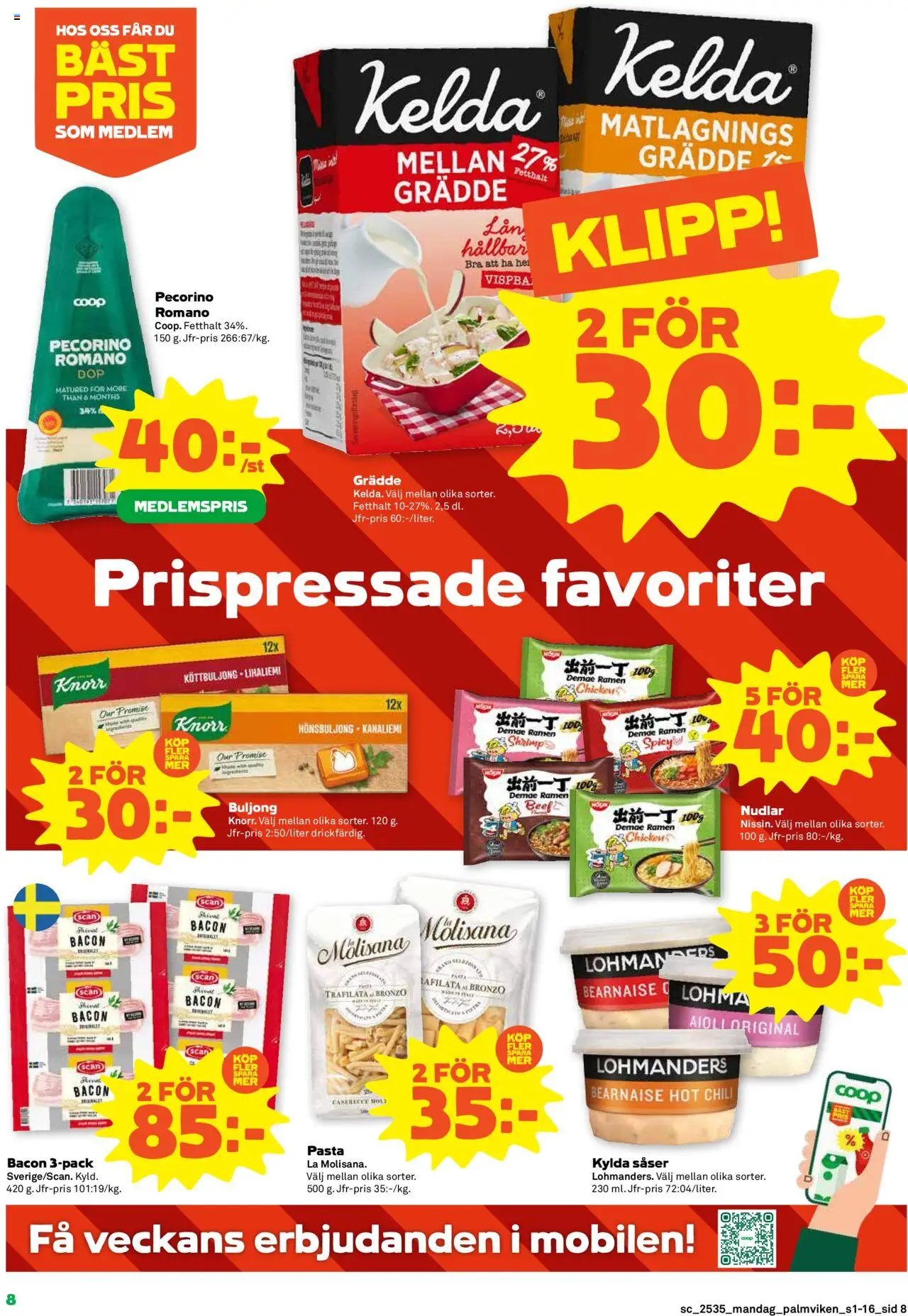 Stora Coop reklamblad aktuell från 25.08.2025 | Sida: 8 | Produkter: Pecorino, Köttbuljong, Chili, Grädde