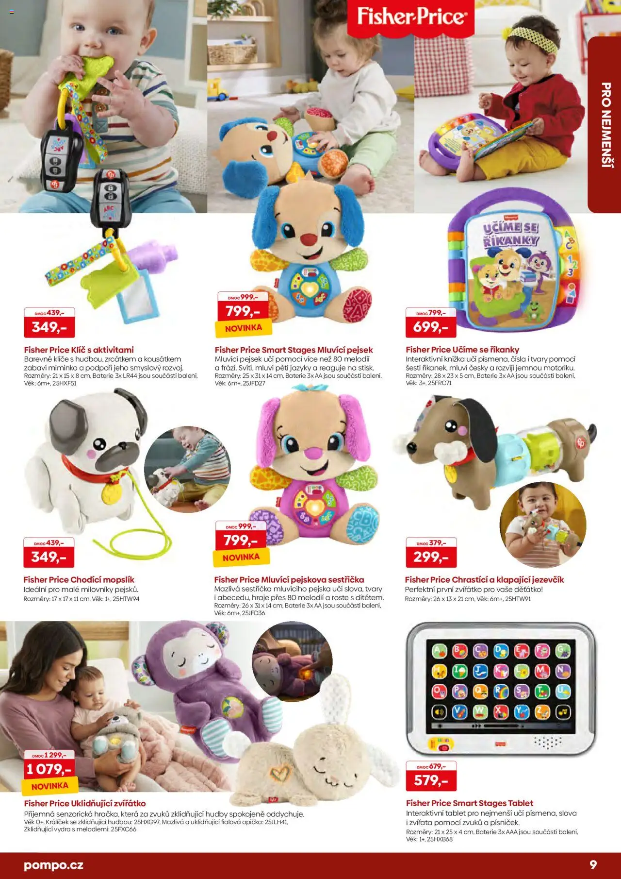 POMPO katalog Vánoce 2025 od 16.10.2025 | Strana: 9 | Produkty: Fisher price, Tablet, Knížka, Baterie