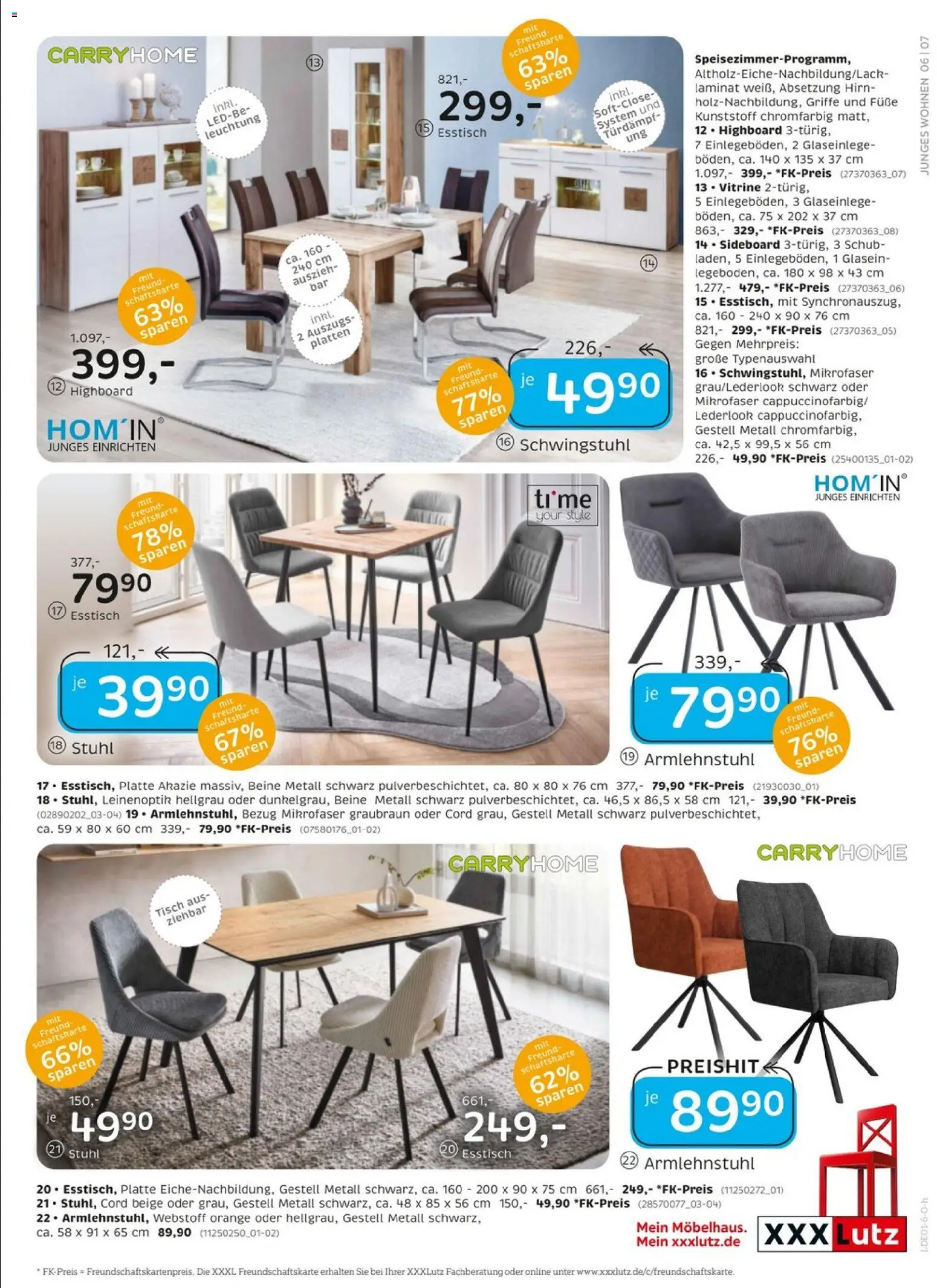 XXXL Lutz - Junges Wohnen – gültig ab 27.12.2025 | Seite: 7 | Produkte: HIghboard, Vitrine, Tisch, Stuhl