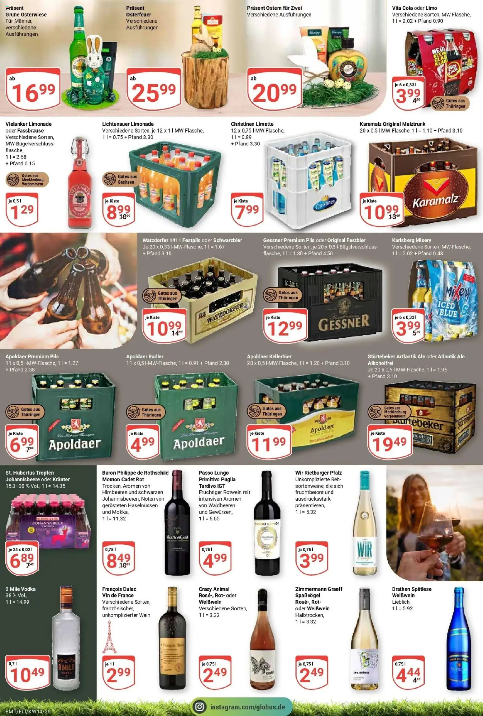 Globus prospekt Erfurt-Linderbach	 – gültig ab 30.03.2026 | Seite: 23 | Produkte: Himbeeren, Weißwein, Fassbrause, Vodka