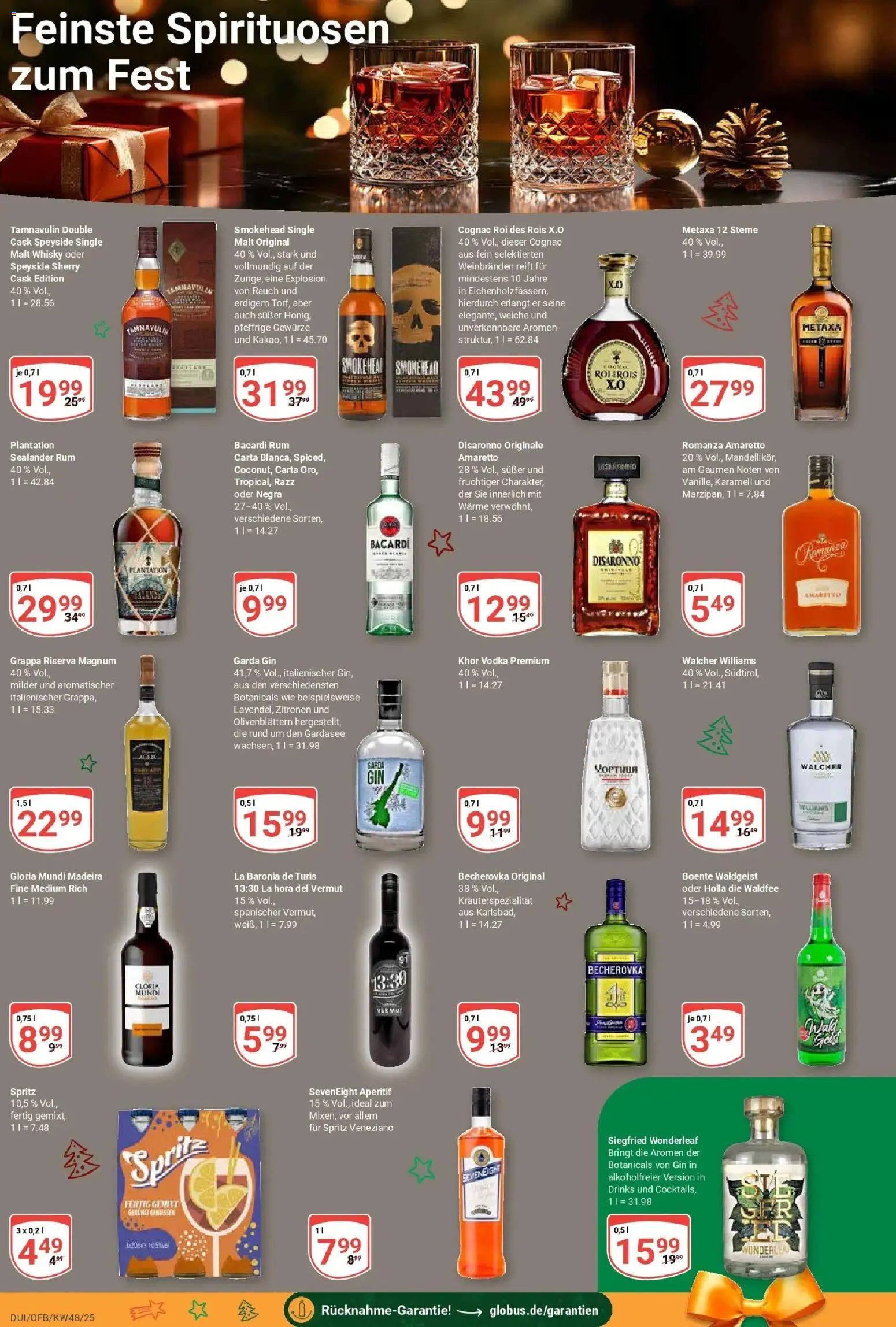Globus prospekt Duisburg	 – gültig ab 23.11.2025 | Seite: 18 | Produkte: Bacardi, Gewürze, Gin, Zitronen