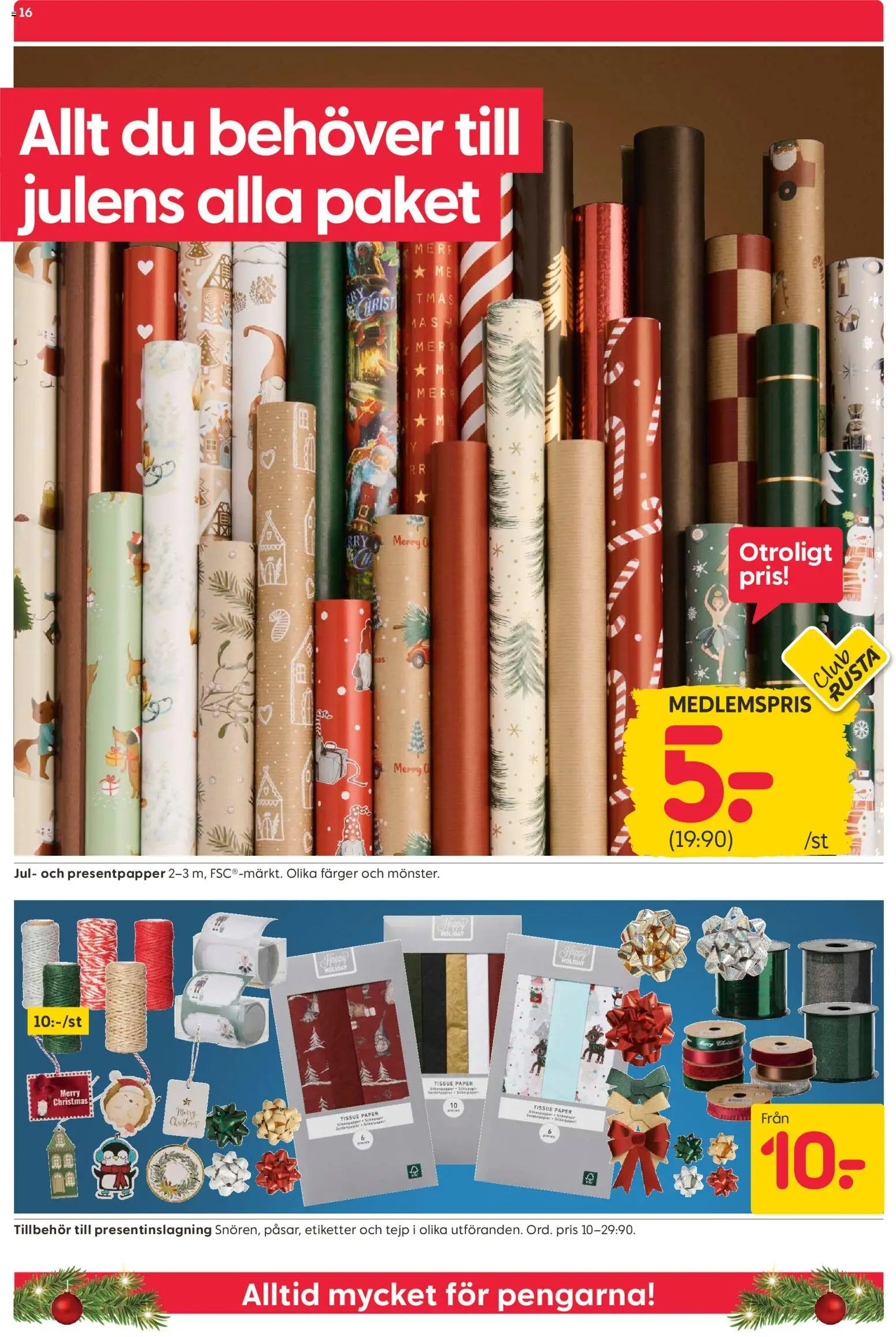 Rusta reklamblad aktuell från 08.12.2025 | Sida: 16 | Produkter: Tejp