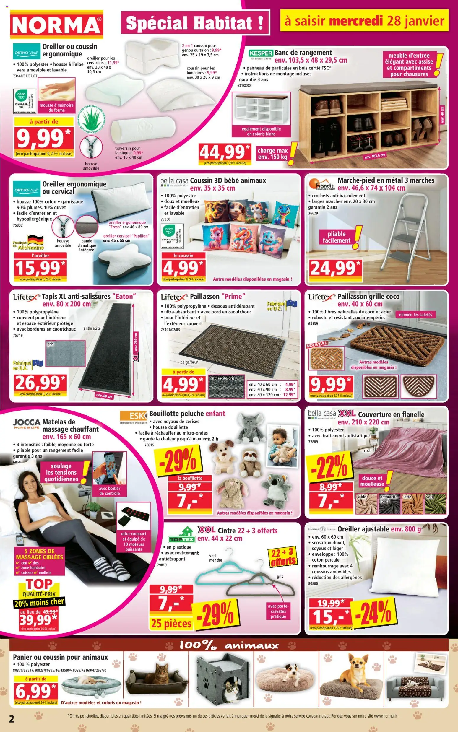 {H1} | Page: 2 | Produits: Enveloppe, Matelas, Tapis, Bouillotte