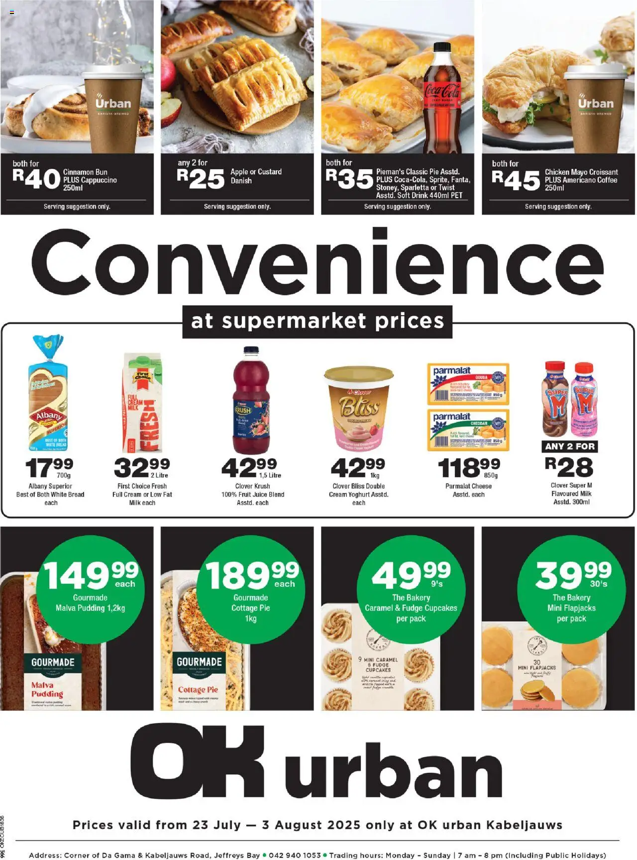 OK Foods Eastern Cape - OK Urban │ valid from 23.07.2025 | Page: 1 | Products: Yoghurt, Juice, Chicken, Cream