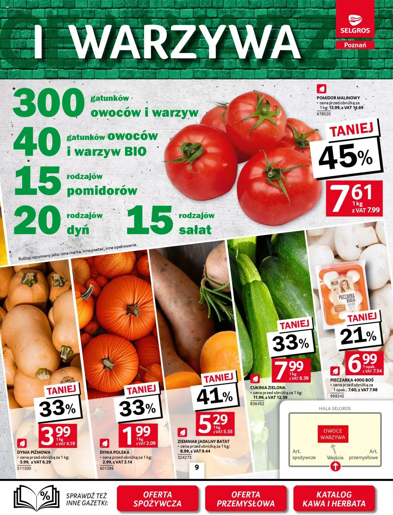 Selgros cash&carry Gazetka - Poznań Selgros 2.0 smakuje lepiej od 09.10.2025 | Strona: 9 | Produkty: Pomidor malinowy, Batat, Cukinia, Warzywa
