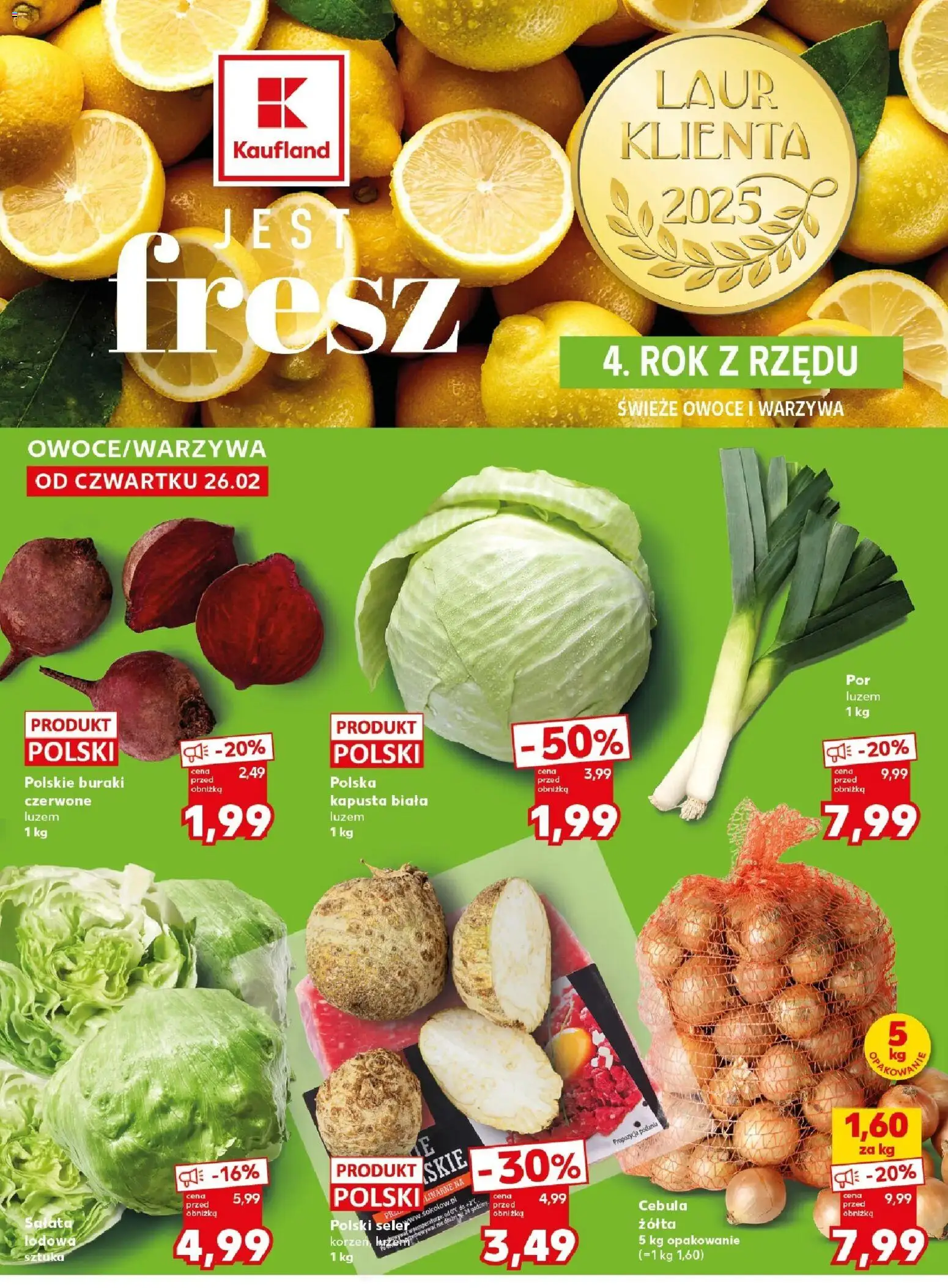 Kaufland gazetka - Mocny start od 02.03.2026 | Strona: 8 | Produkty: Kapusta, Buraki, Kapusta biała, Owoce